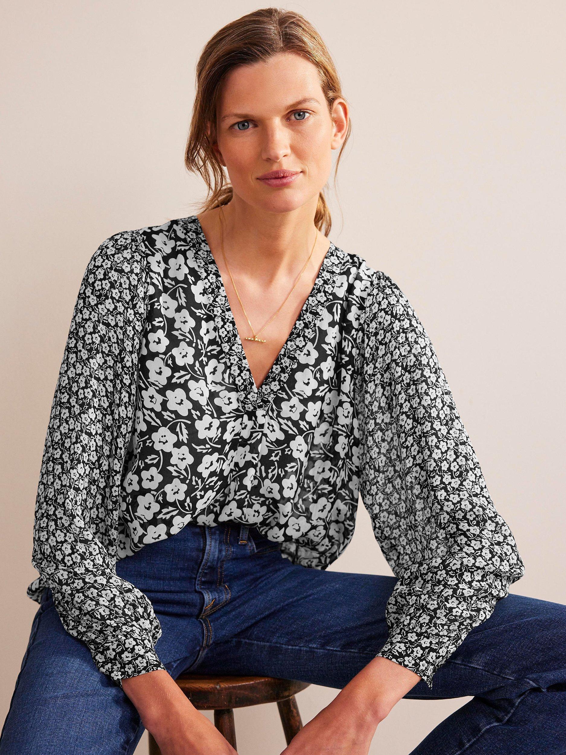 Boden Pretty V-Neck Blouse