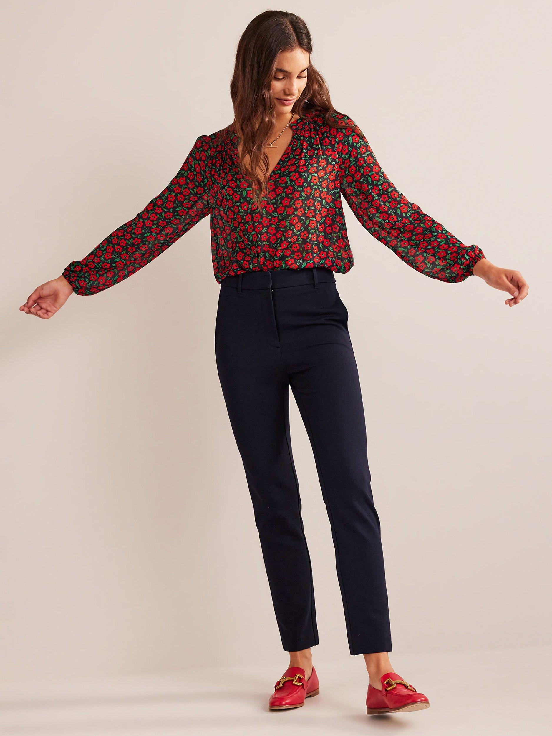 Product image 1 of 5, which shows Boden Highgate Jersey Trousers, Navy, 8