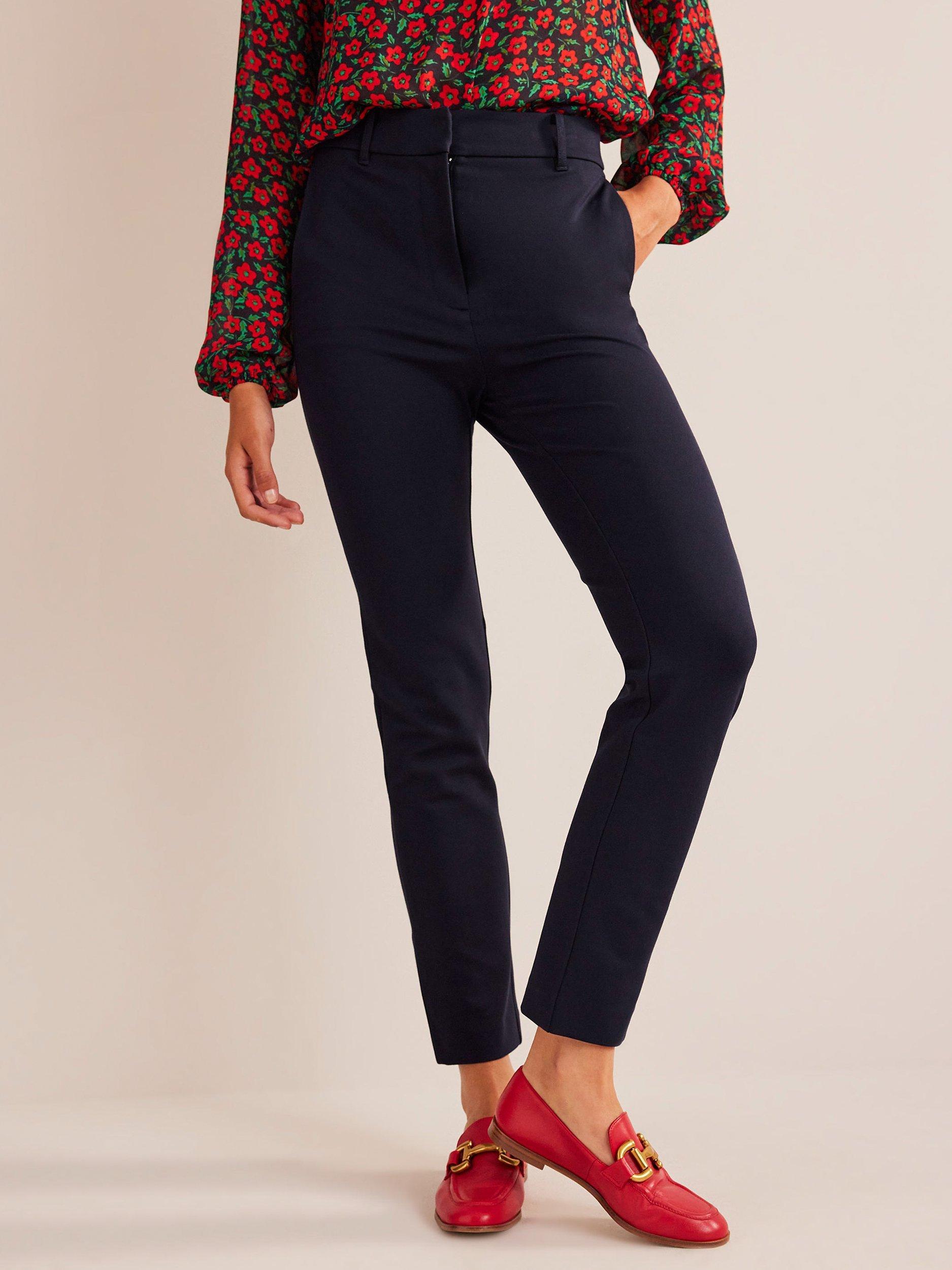 Product image 3 of 5, which shows Boden Highgate Jersey Trousers, Navy, 8