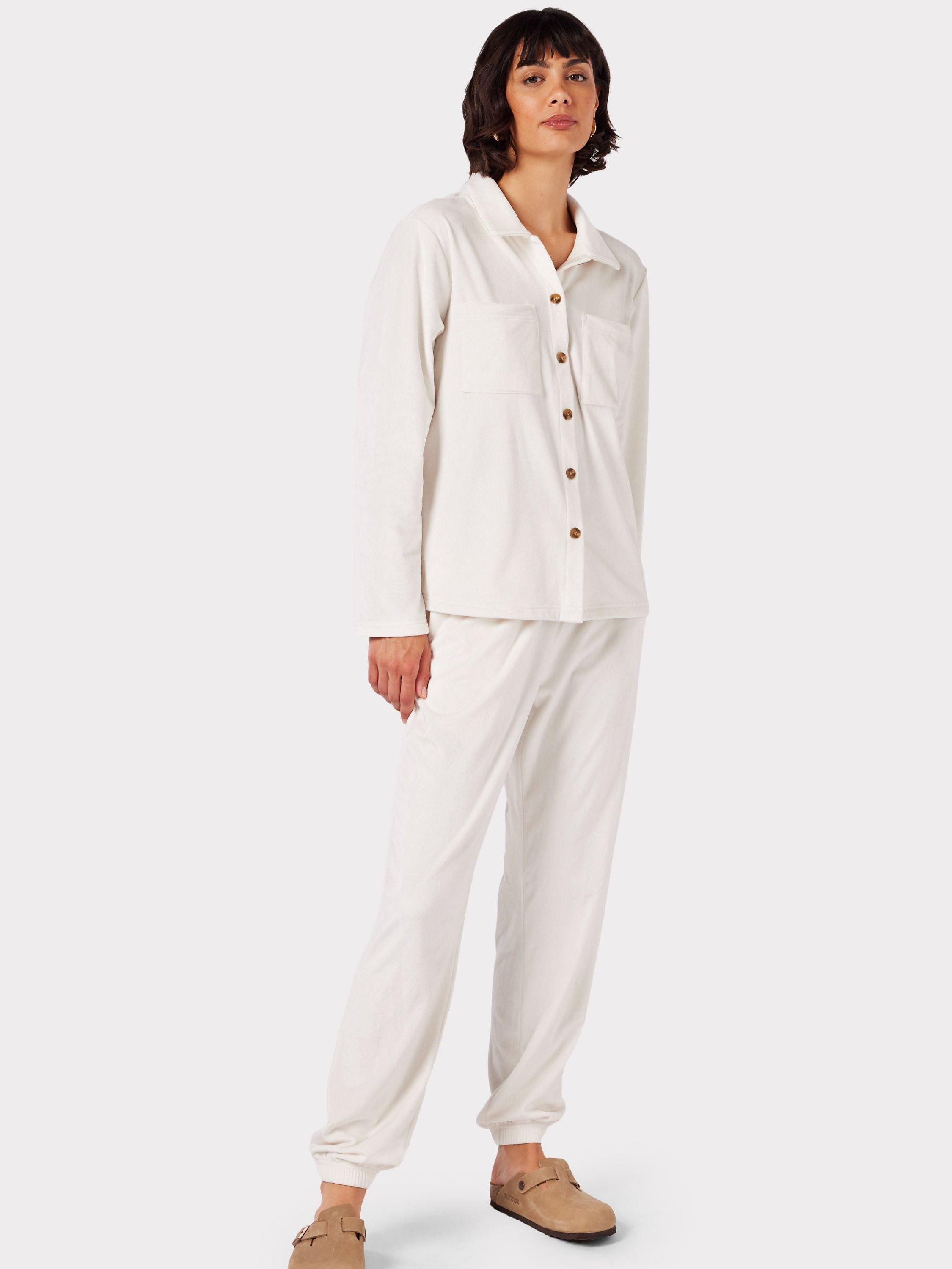 Chelsea Peers Velour Lounge Co-Ord Set, Off White