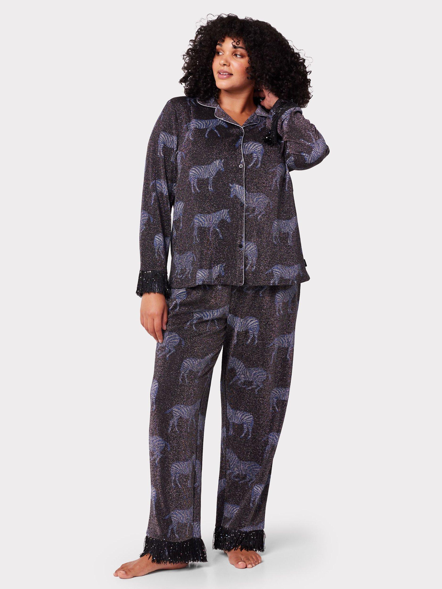 Chelsea Peers Curve Lurex Zebra Print Pyjama Set