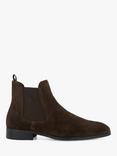 Dune Mandatory Suede Chelsea Boots, Dark Brown