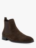 Dune Mandatory Suede Chelsea Boots, Dark Brown