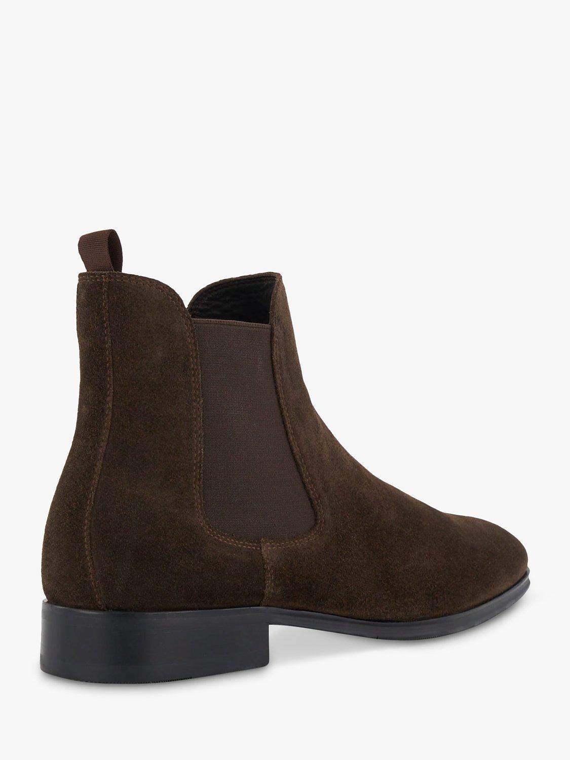 Product image 3 of 5, which shows Dune London Mandatory Suede Chelsea Boots, Dark Brown, EU44
