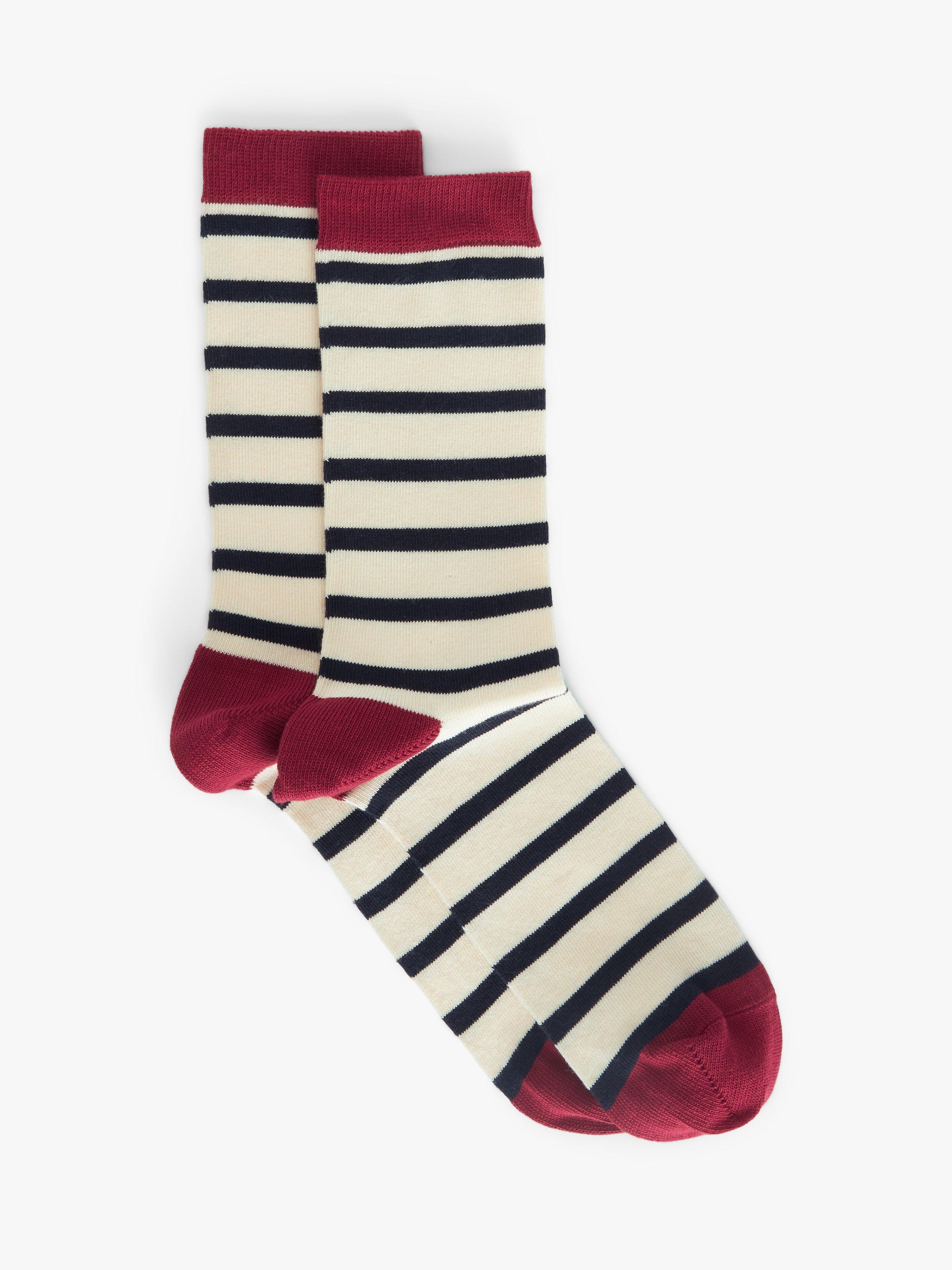 Armor Lux Chaussette Raye Striped Socks, Blanc/Rich Navy, One Size