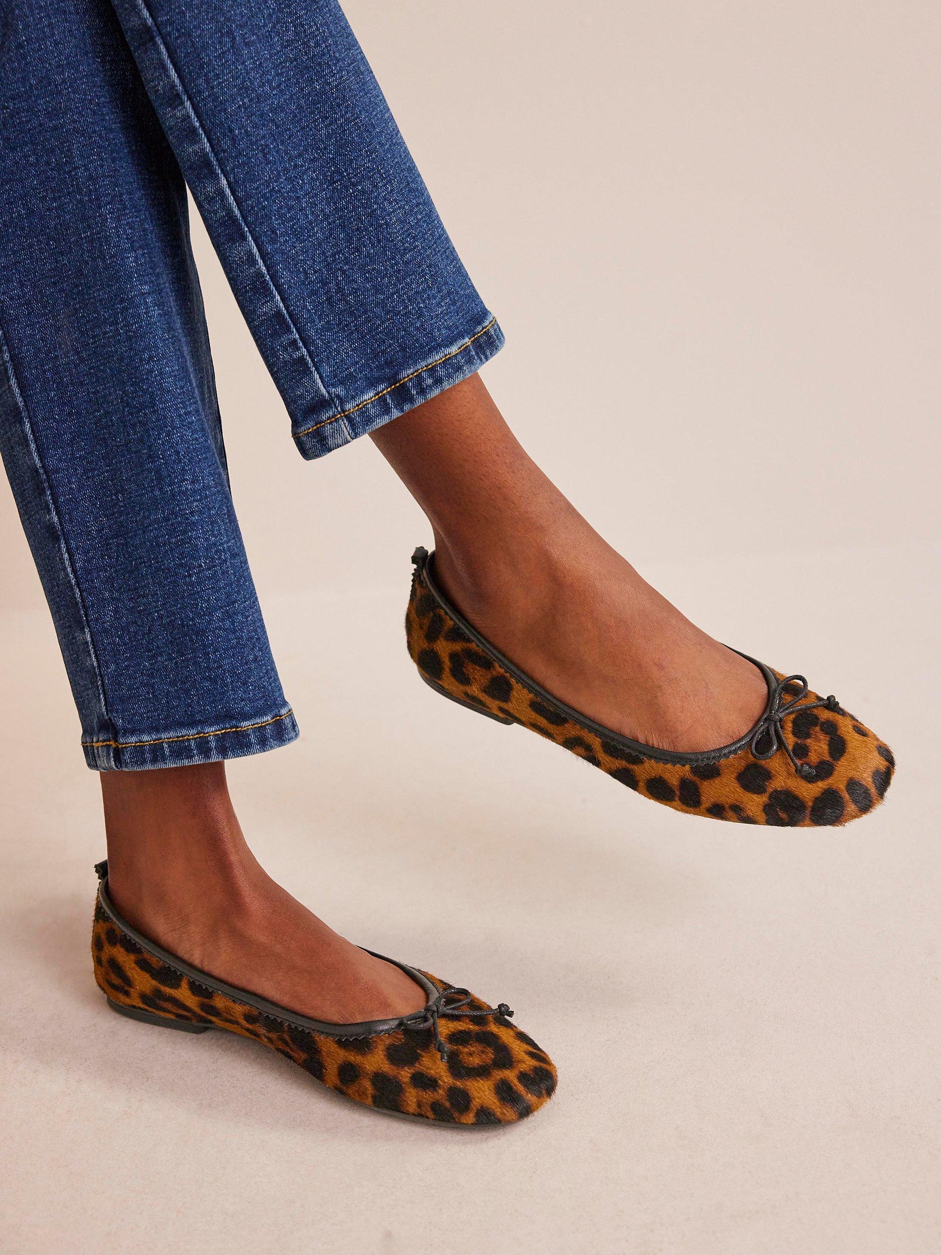 Product image 5 of 5, which shows Boden Flexible Pony Hair Ballet Pumps, Leopard, 4