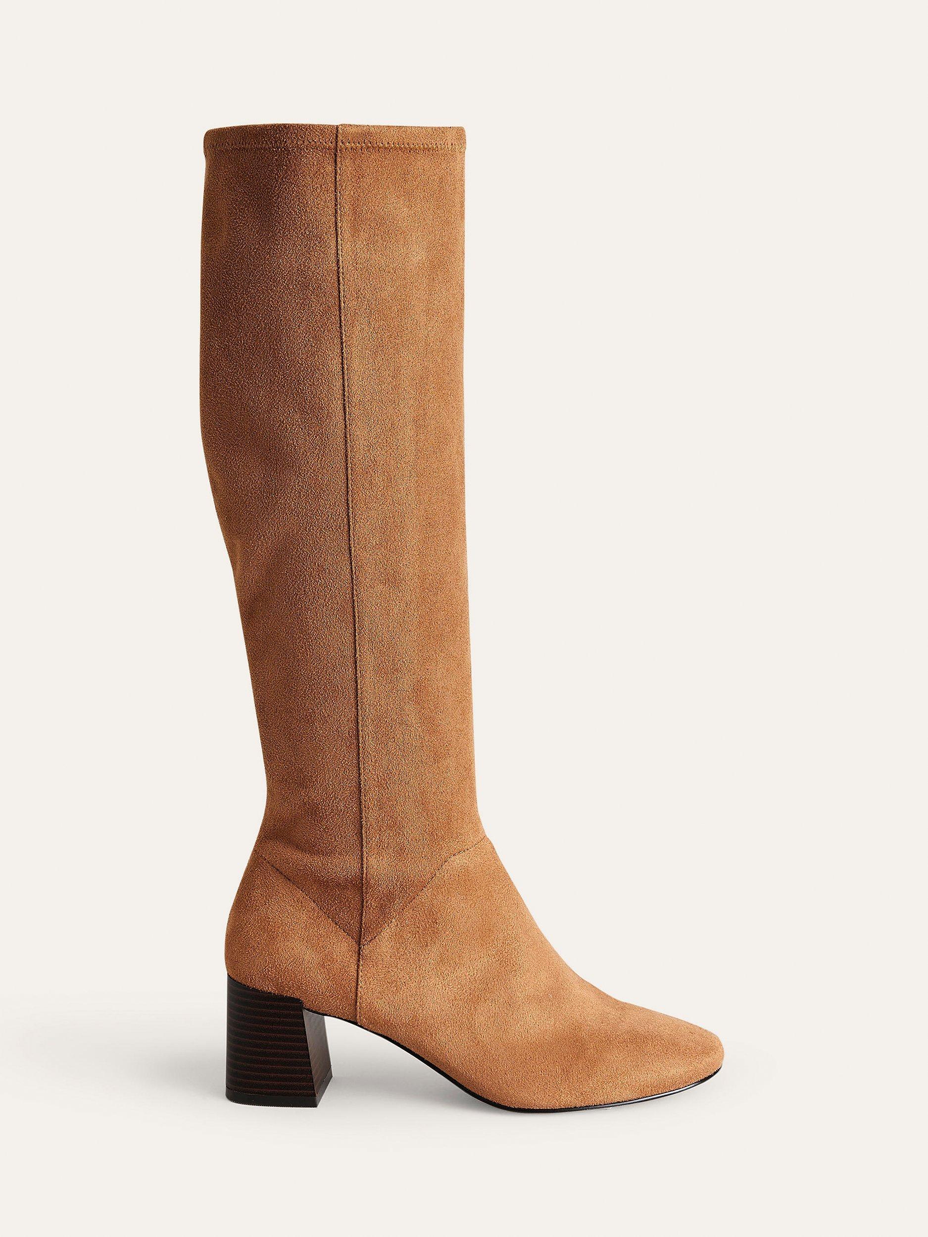 Boden Cara Heeled Stretch Knee Boots, Acorn