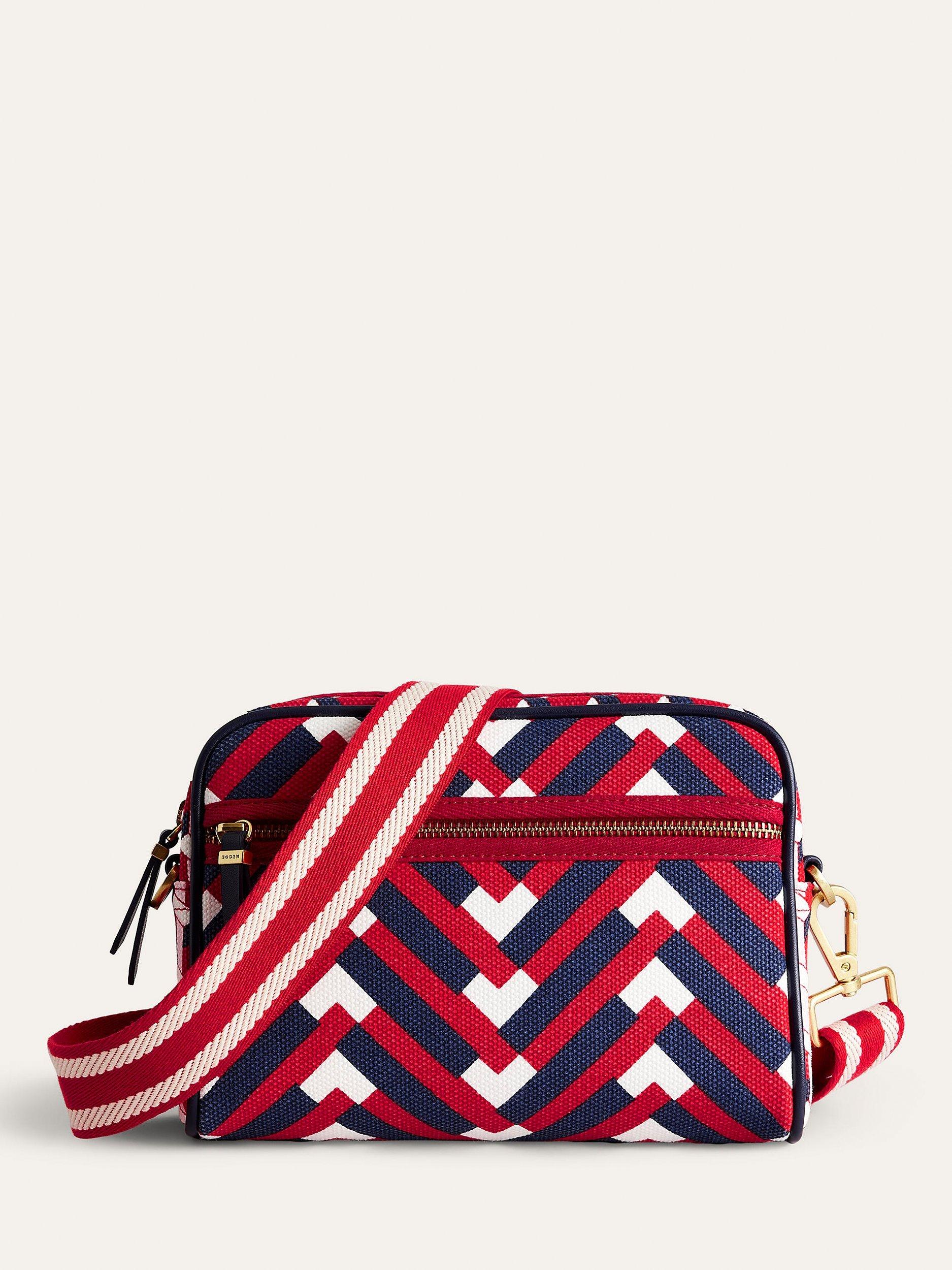 Boden Chevron Canvas Crossbody Bag, Hot Pepper Chevron