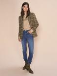 MOS MOSH Wanda Twill Check Blazer, Fir Green/Multi