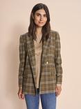 MOS MOSH Wanda Twill Check Blazer, Fir Green/Multi