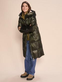 MOS MOSH Nova Down Metallic Hooded Puffer Coat, Forest Night - view 2, Forest Night