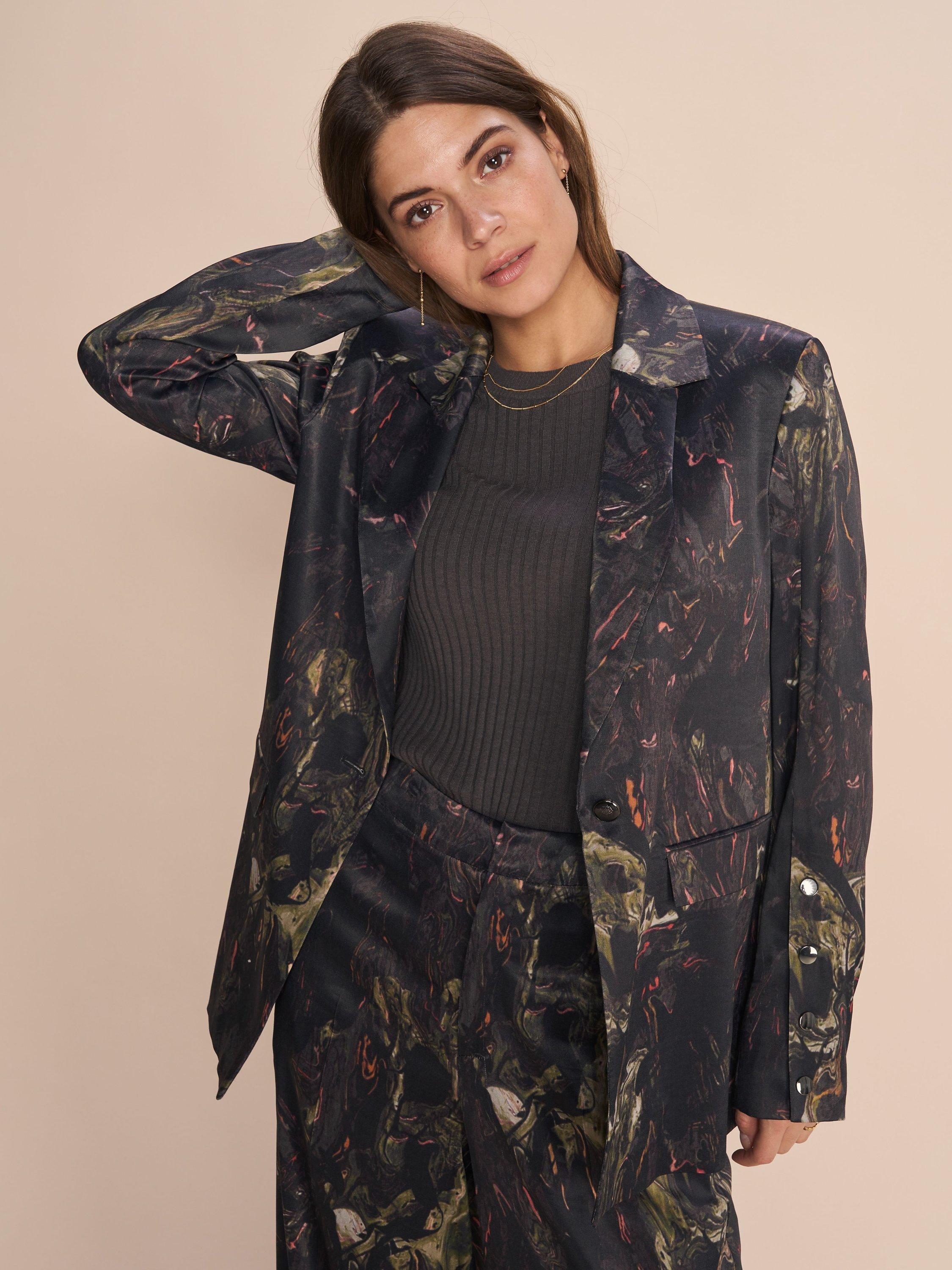 MOS MOSH Bine Marble Blazer, Black/Multi