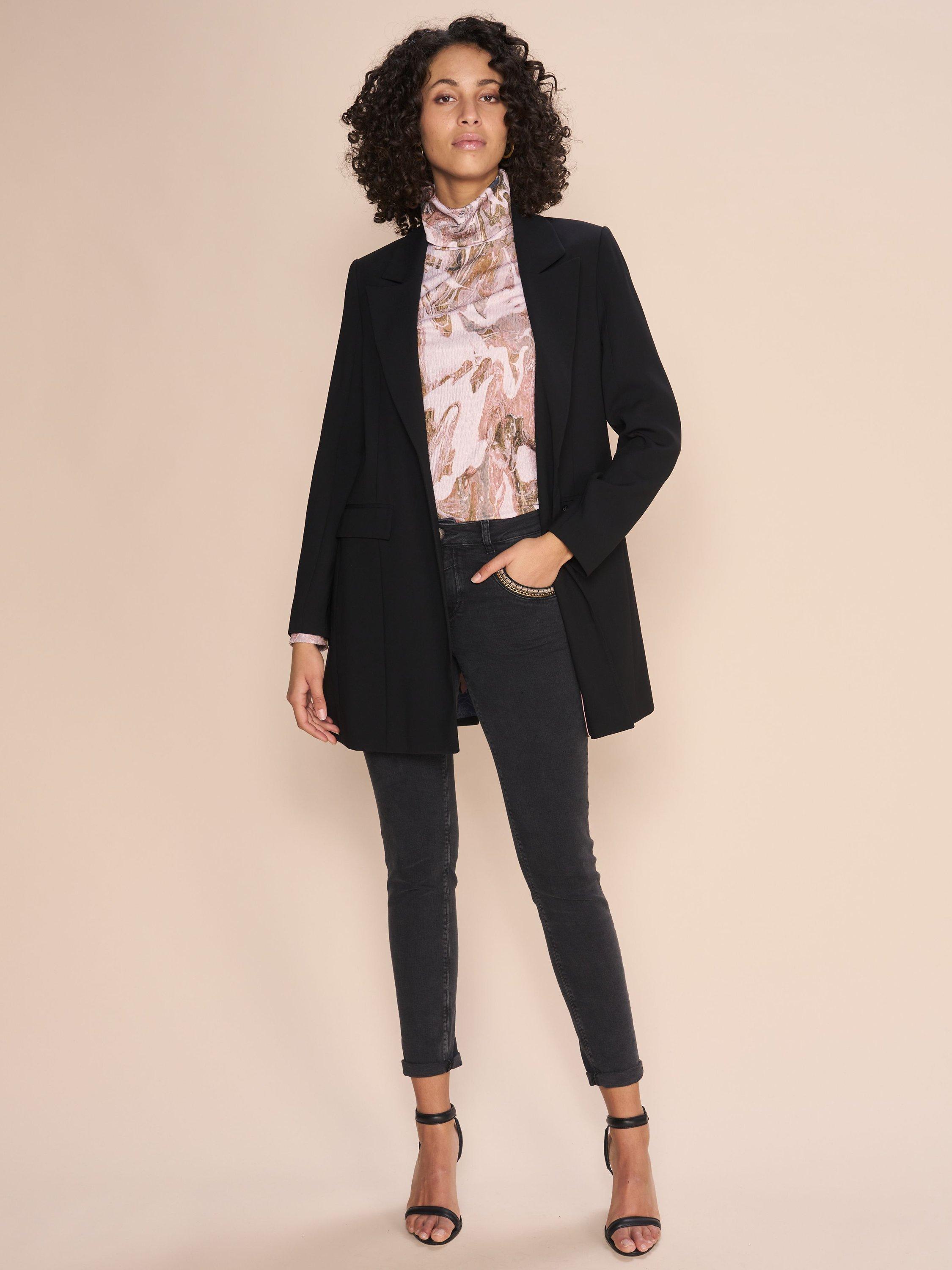 MOS MOSH Naomi Gringlo Mid Rise Regular Jeans, Dark Grey