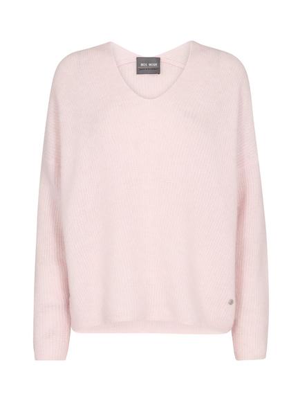 MOS MOSH Thora V Neck Jumper - view 2, Ballet Slipper