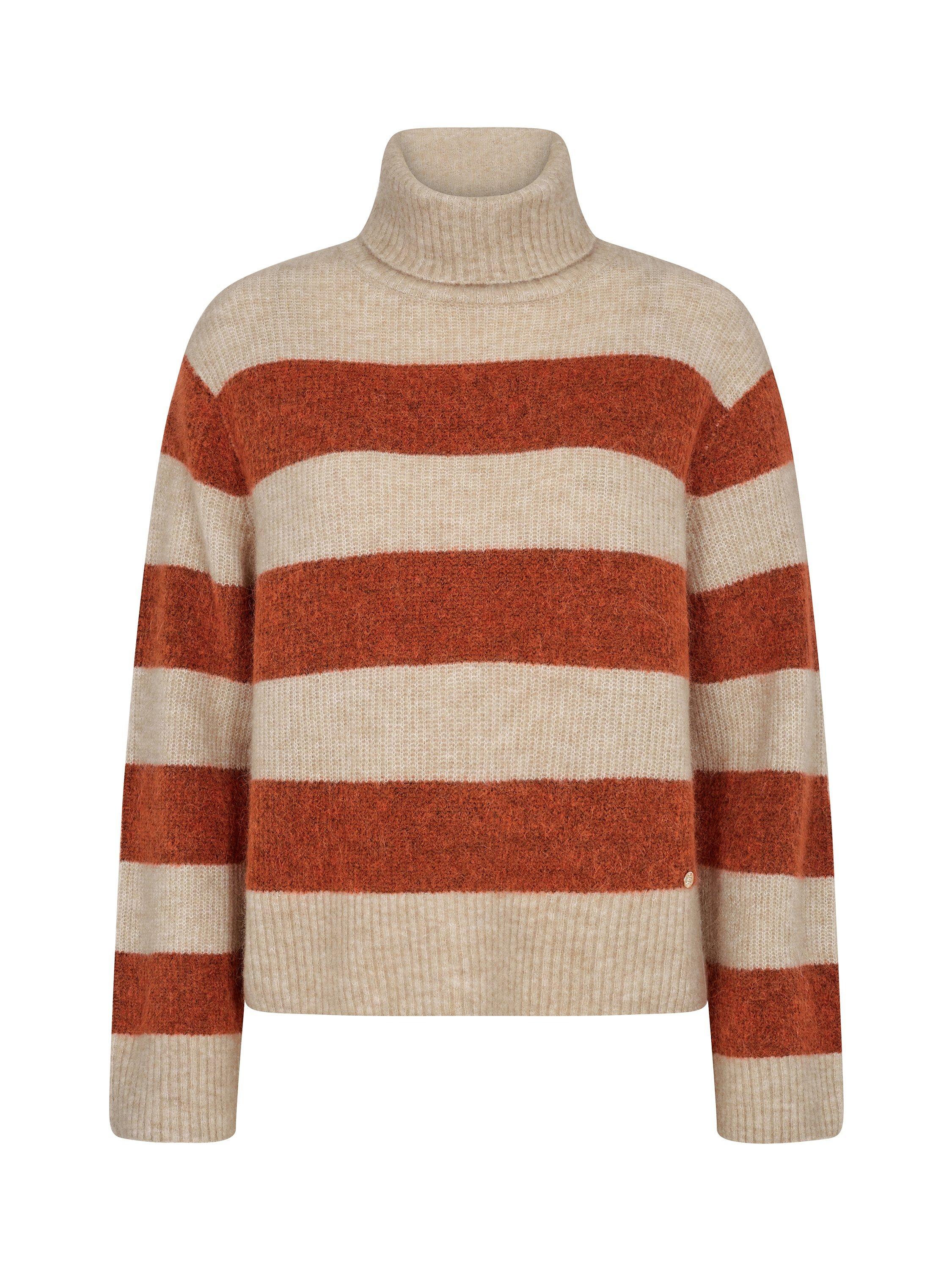Product image 3 of 4, which shows MOS MOSH Aidy Thora Wide Stripe Jumper, Burnt Ochre, XS