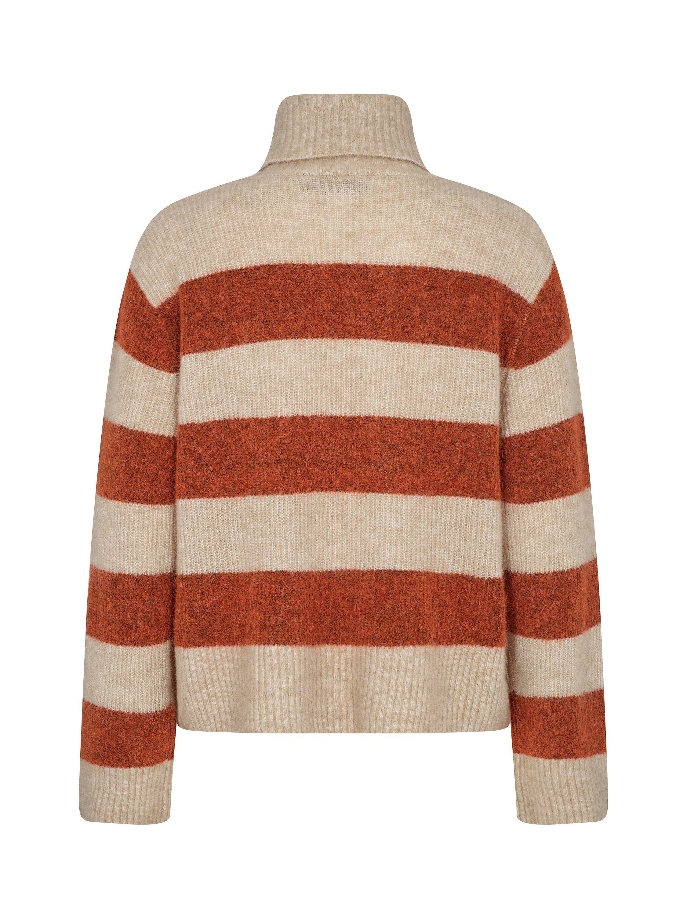Product image 4 of 4, which shows MOS MOSH Aidy Thora Wide Stripe Jumper, Burnt Ochre, XS