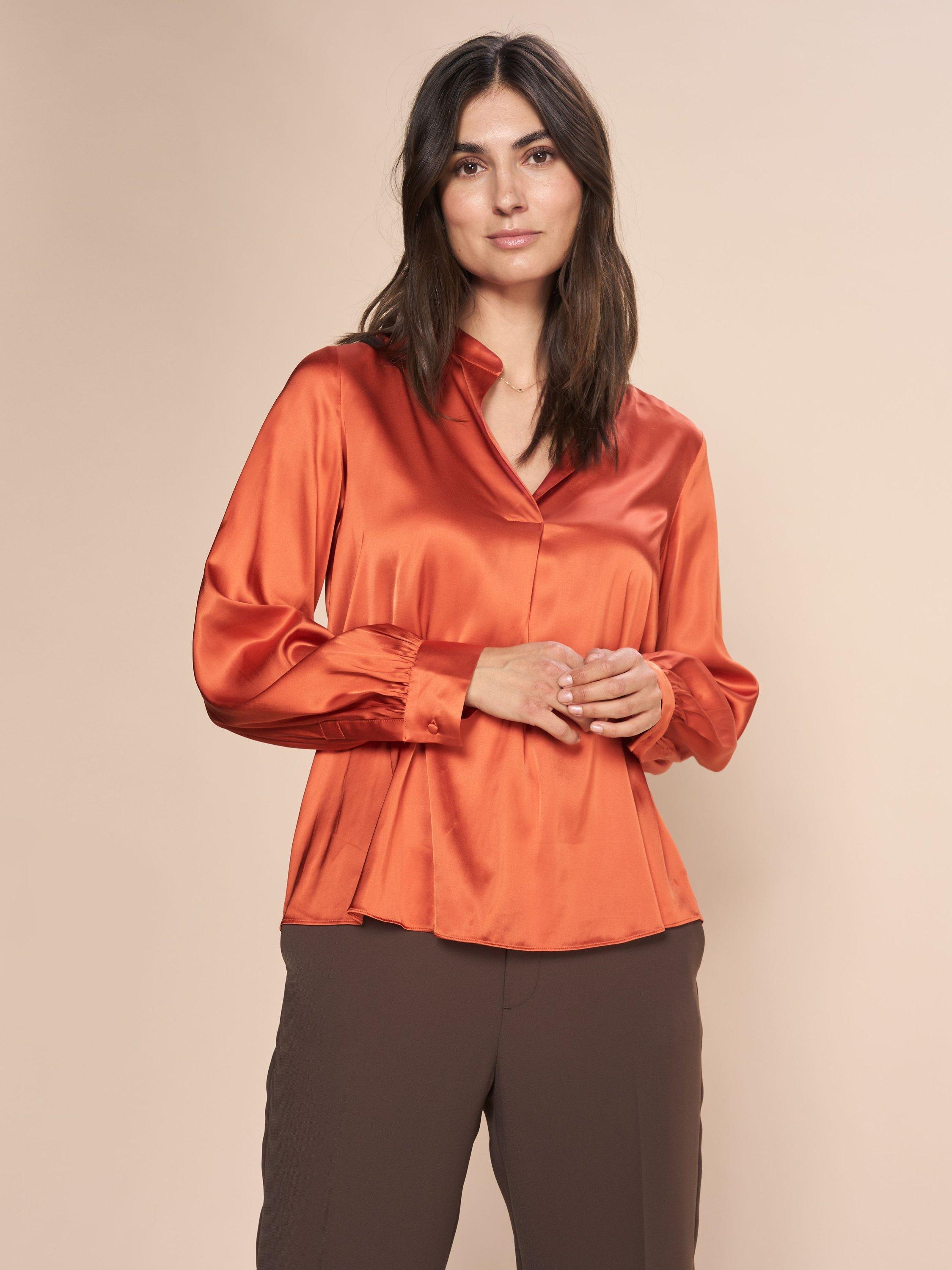 MOS MOSH Enfa Satin Blouse, Burnt Ochre