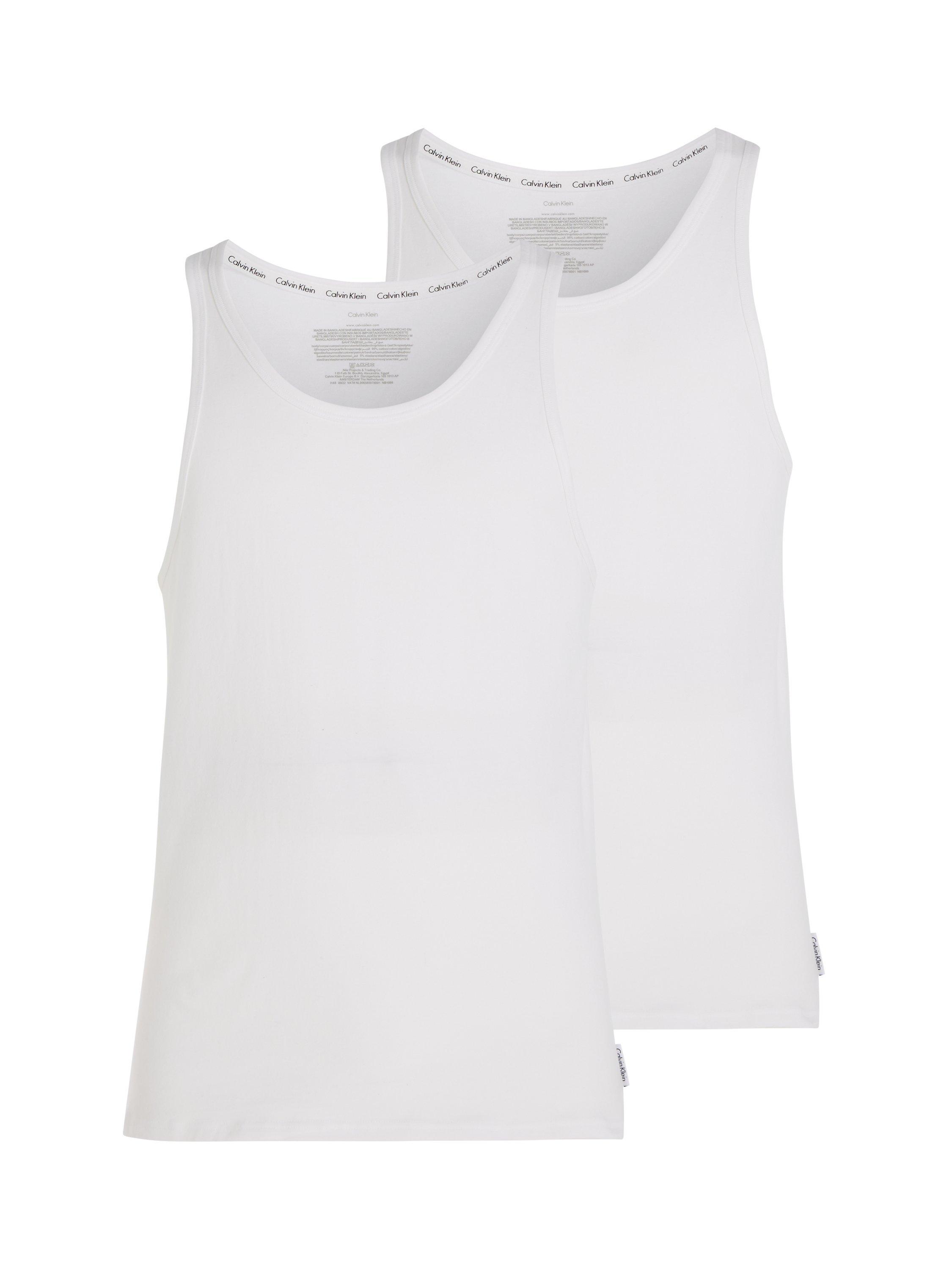 Product image 1 of 4, which shows Calvin Klein Lounge Tank Tops, Pack of 2, White, L