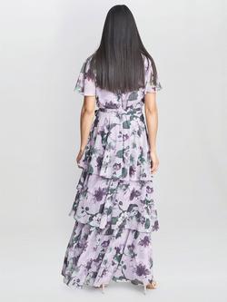 Gina Bacconi Ruby Floral Tiered Maxi Dress, Mauve - view 2, Mauve