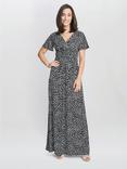 Gina Bacconi Gia Jersey Maxi Dress, Black/Offwhite