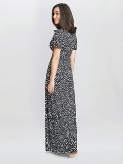 Gina Bacconi Gia Jersey Maxi Dress, Black/Offwhite - view 2, Black/Offwhite