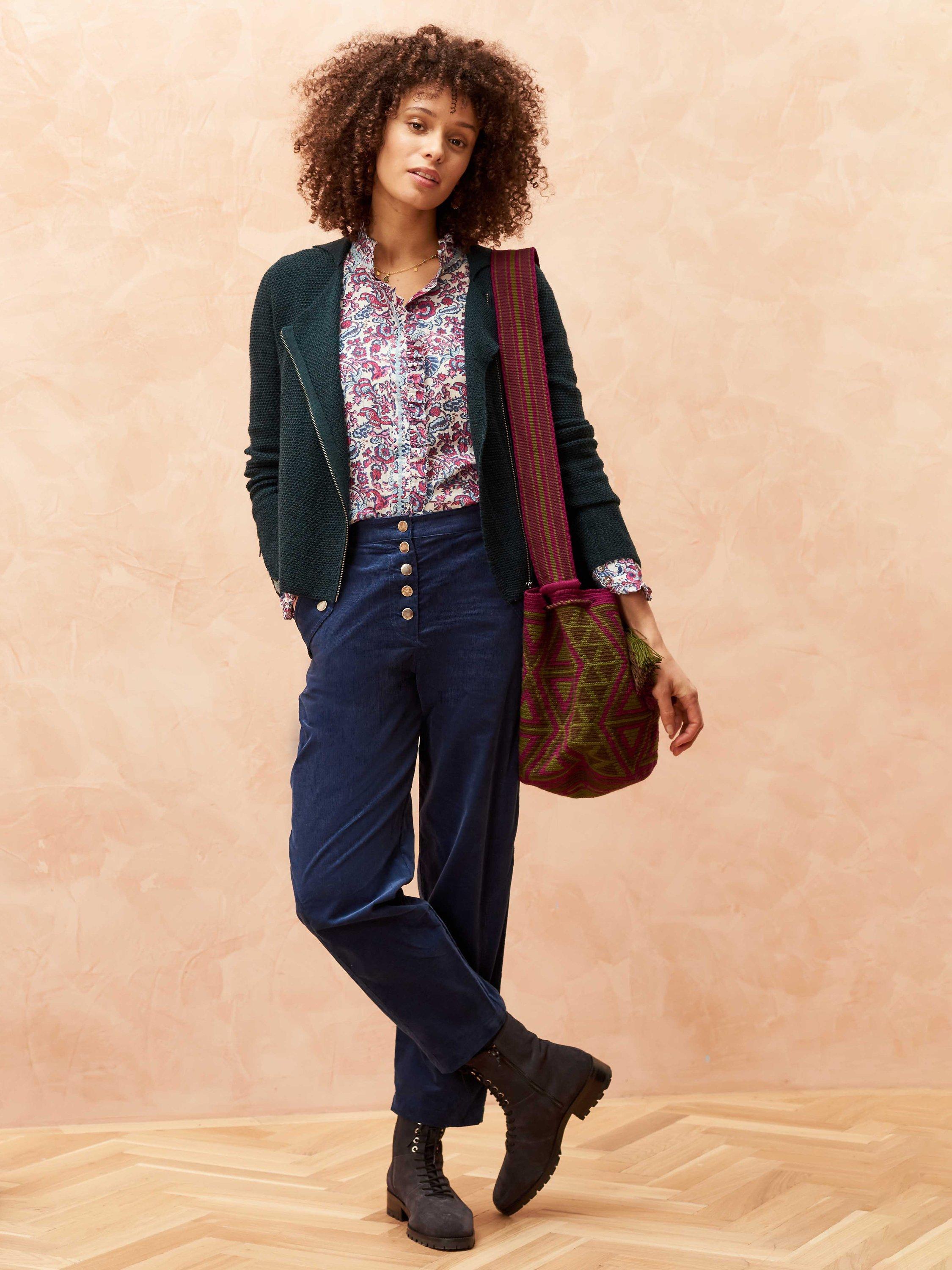 Brora Merino Wool Biker Jacket, Ivy, 10