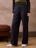 Brora Pull On Textured Weave Trousers, Midnight