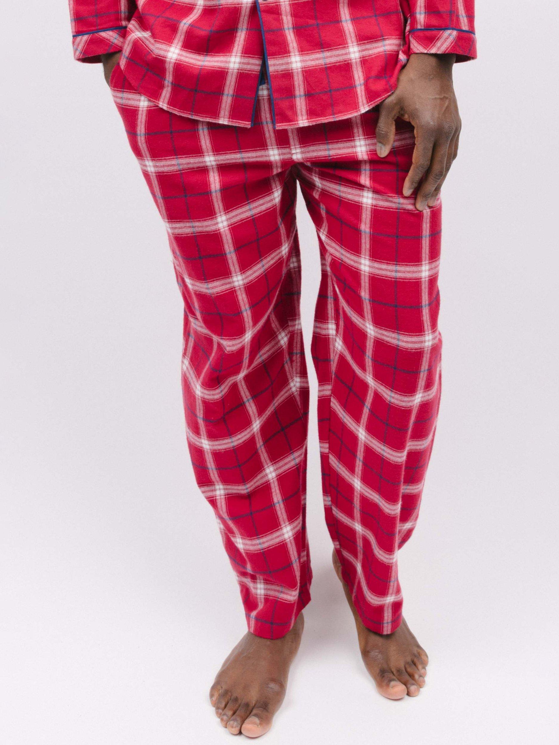 Product image 1 of 4, which shows Cyberjammies Noel Check Pyjama Bottoms, Red/White, S