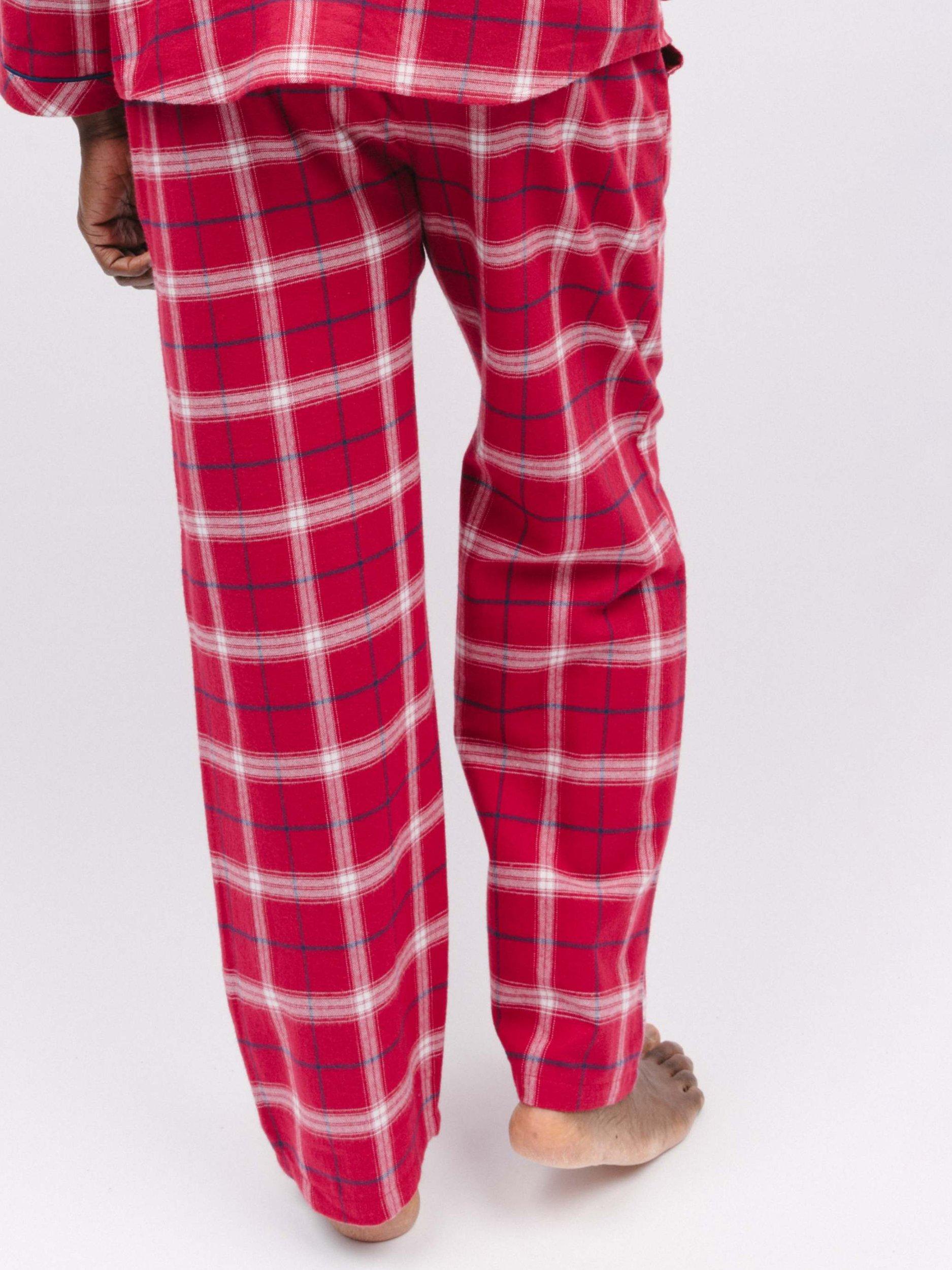 Product image 2 of 4, which shows Cyberjammies Noel Check Pyjama Bottoms, Red/White, S