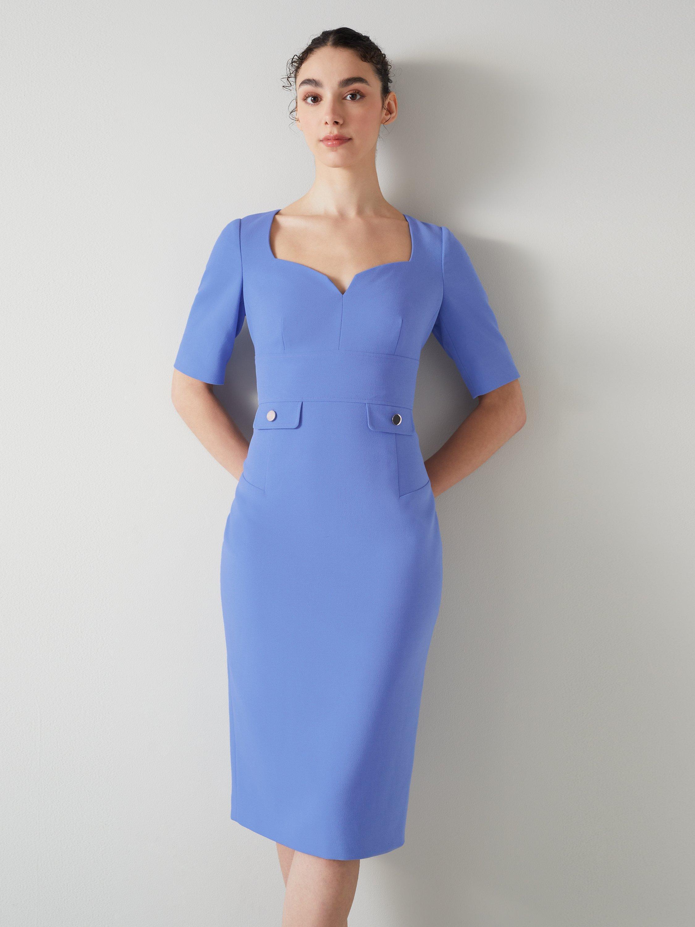 L.K.Bennett Diana Crepe Shift Dress Wedgewood Blue