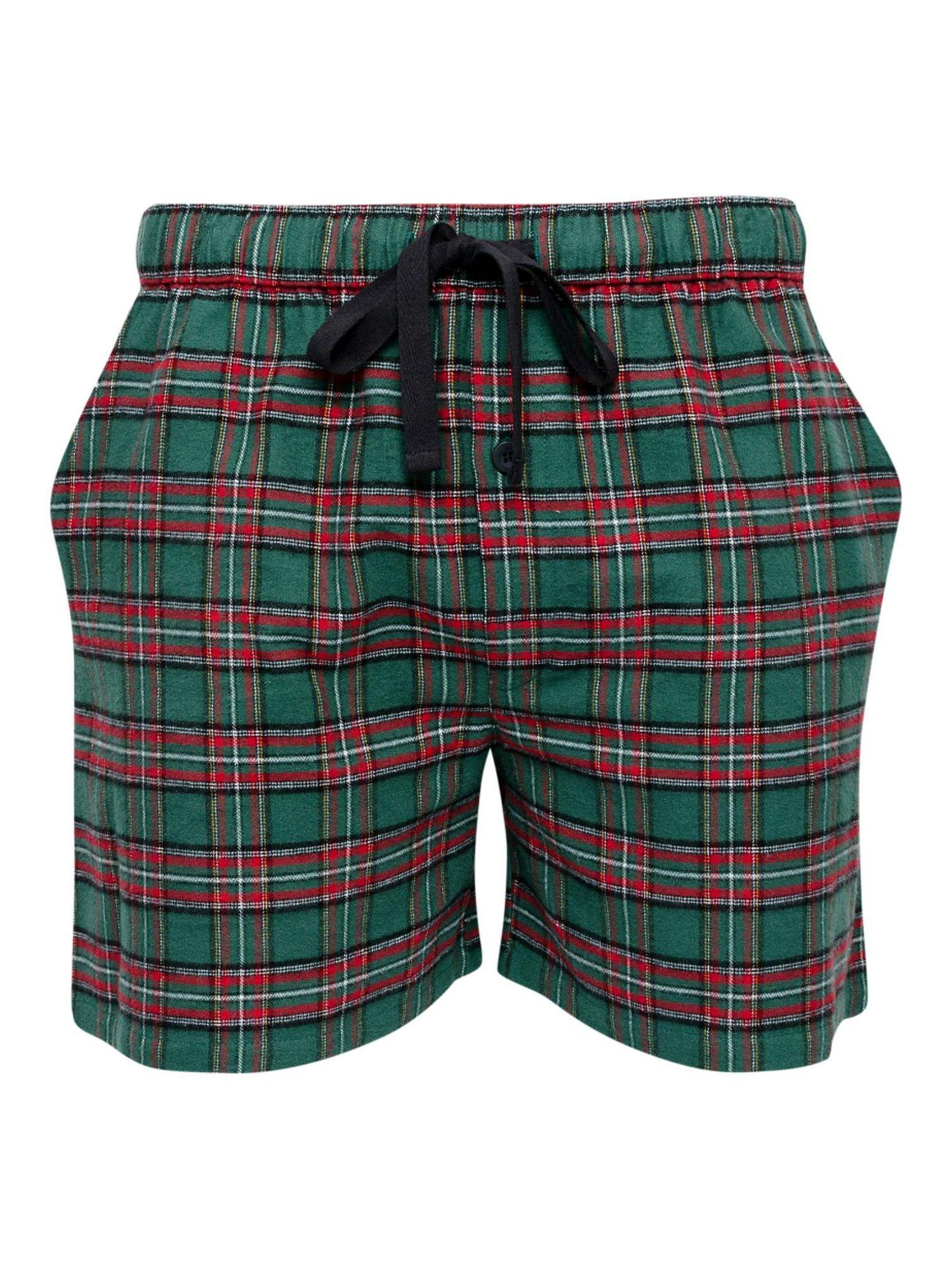 Product image 3 of 3, which shows Cyberjammies Whistler Check Pyjama Shorts, Dark Green/Red, S