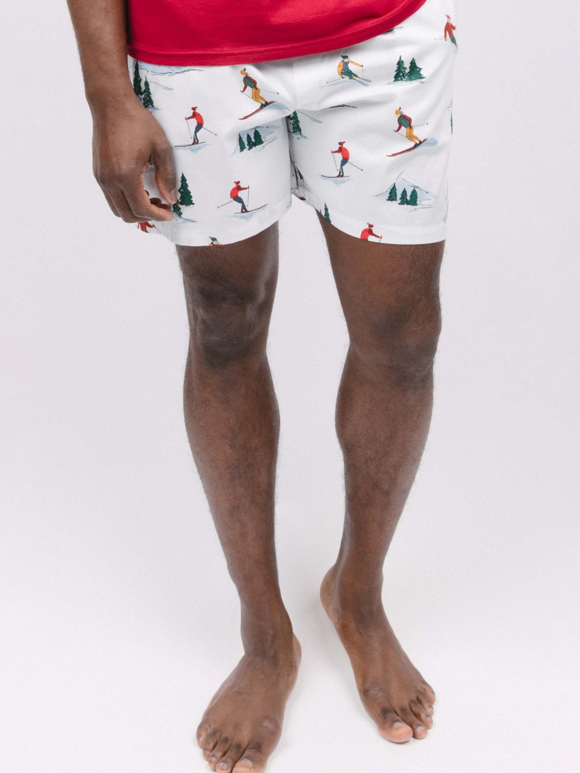 Product image 1 of 4, which shows Cyberjammies Whistler Ski Print Pyjama Shorts, White/Multi, S