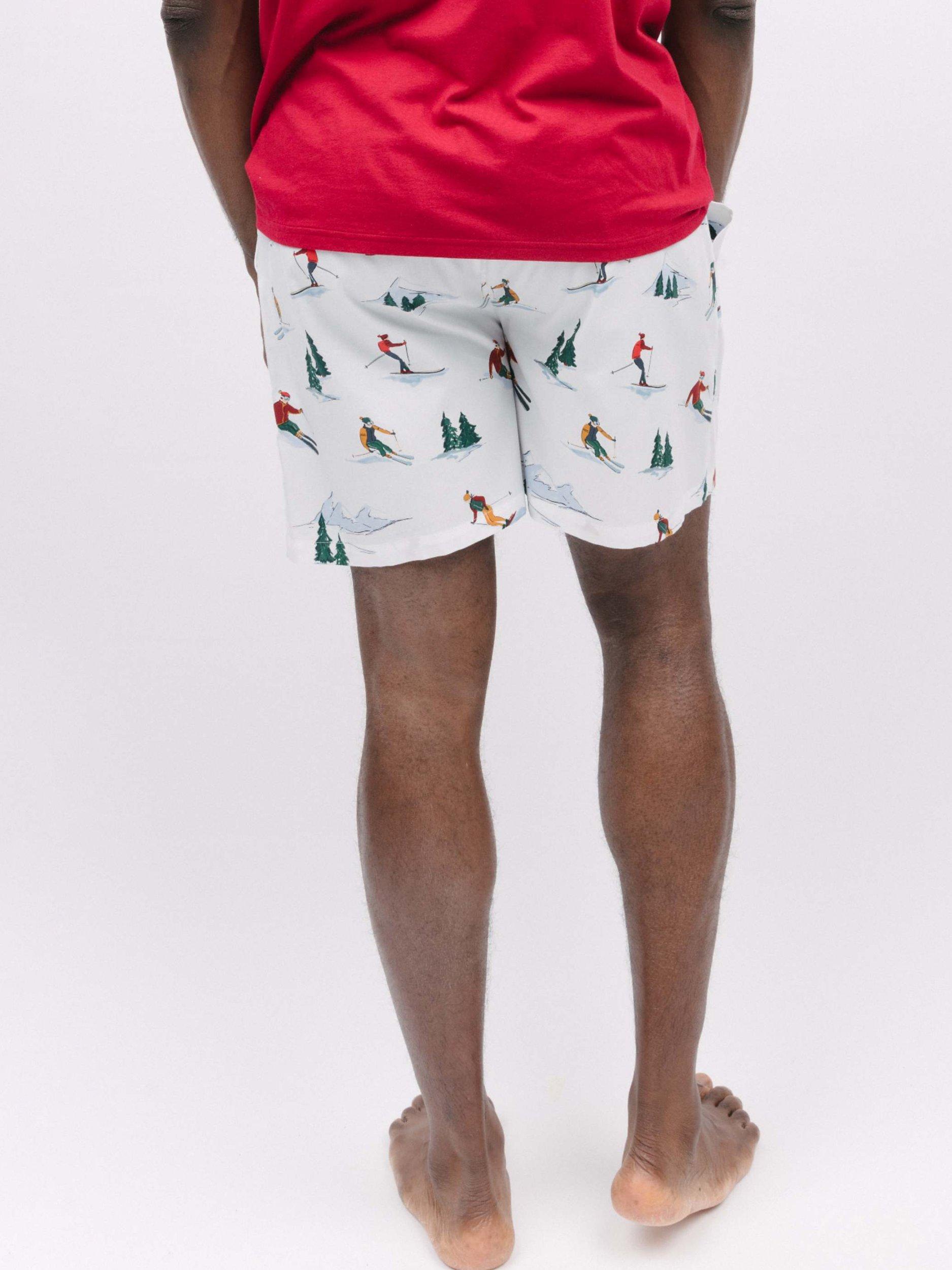 Product image 2 of 4, which shows Cyberjammies Whistler Ski Print Pyjama Shorts, White/Multi, S