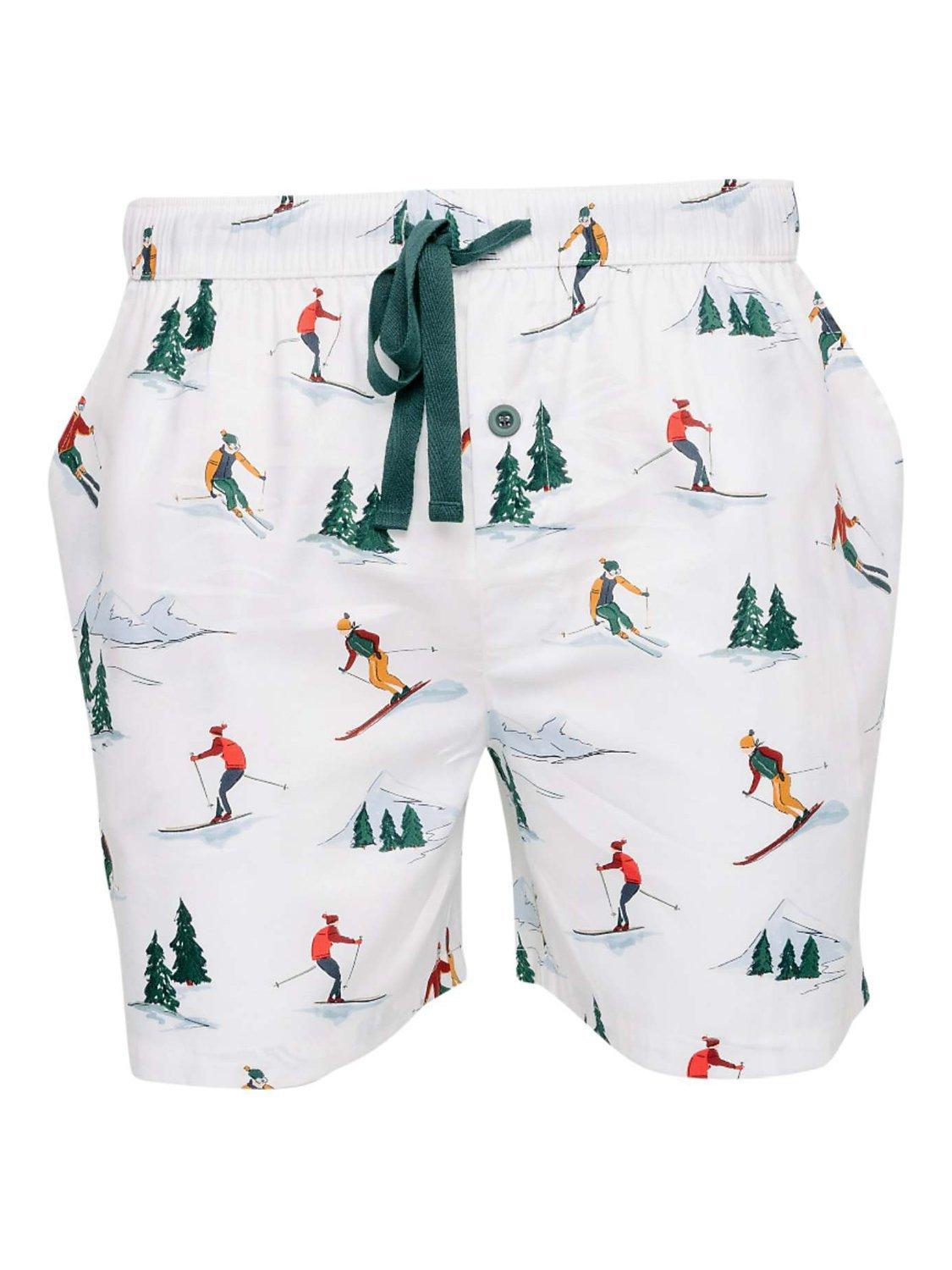 Product image 3 of 4, which shows Cyberjammies Whistler Ski Print Pyjama Shorts, White/Multi, S