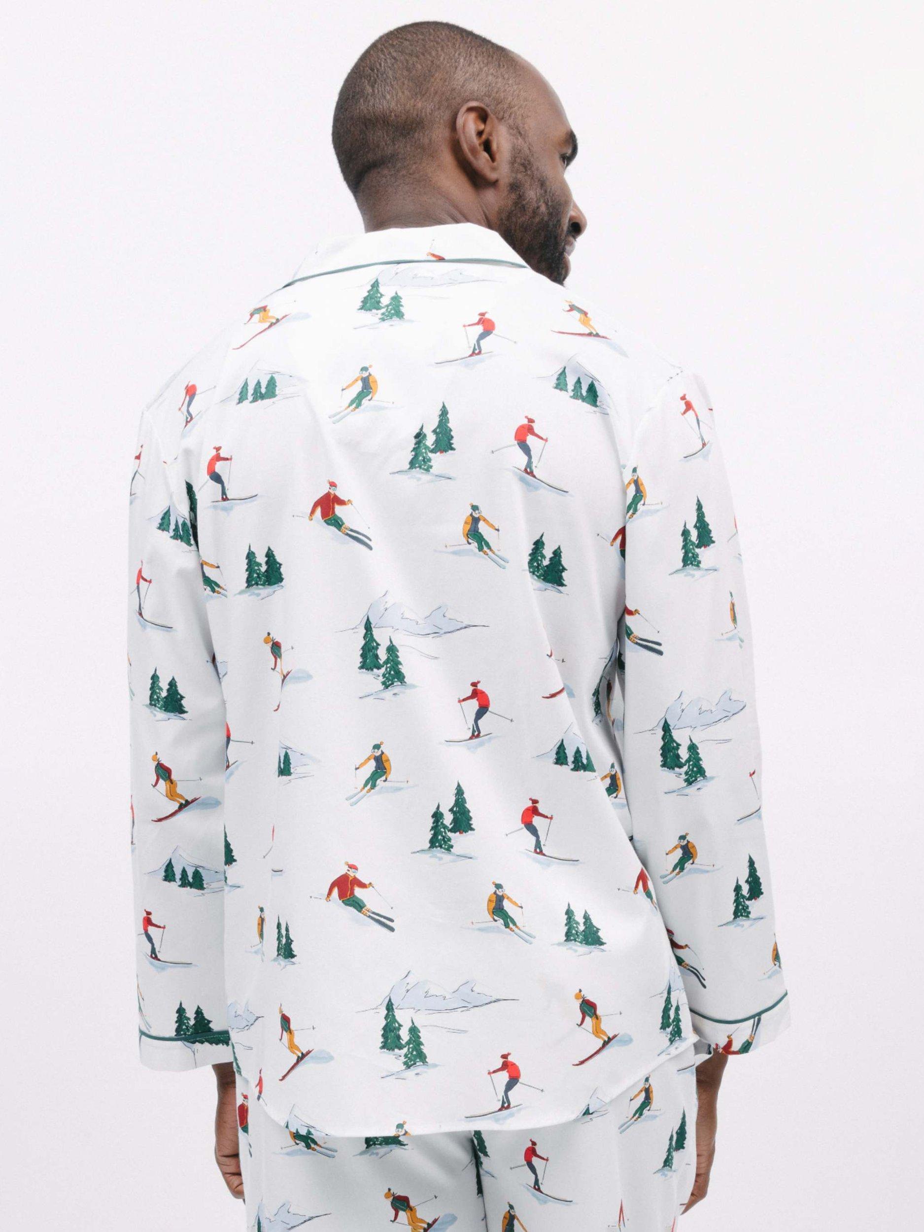 Product image 2 of 4, which shows Cyberjammies Whistler Ski Print Long Sleeve Pyjama Top, White/Multi, S
