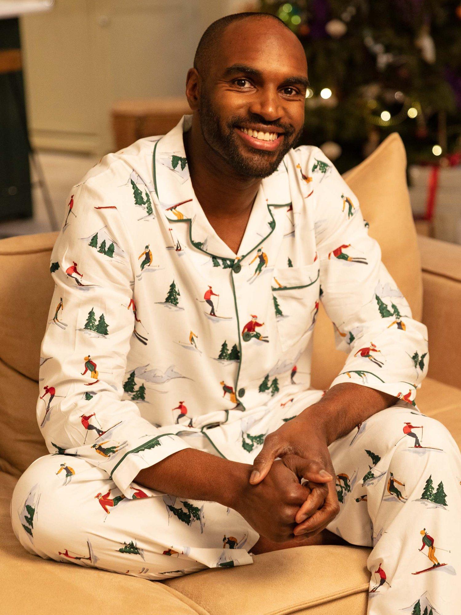 Product image 4 of 4, which shows Cyberjammies Whistler Ski Print Long Sleeve Pyjama Top, White/Multi, S