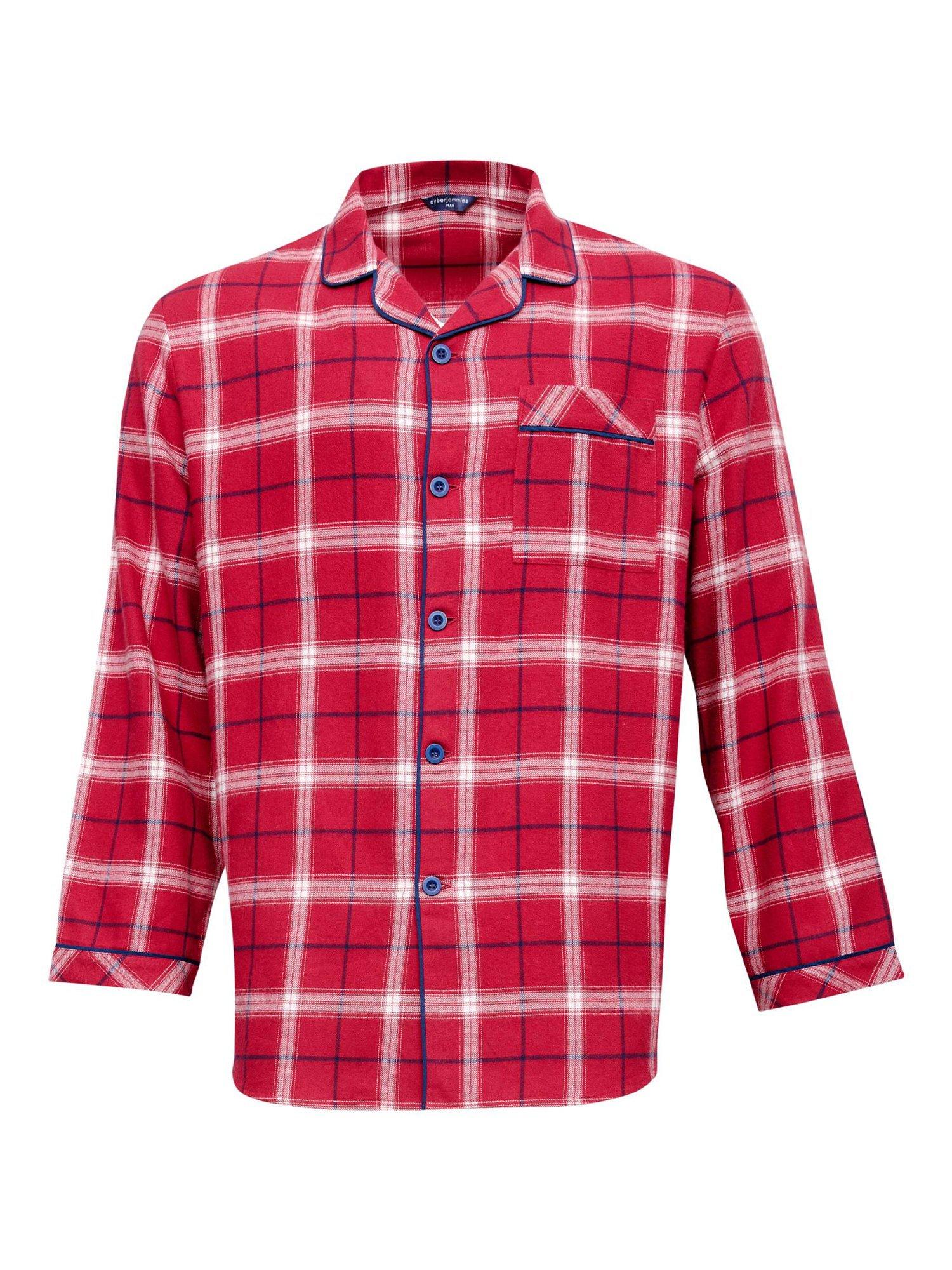 Product image 3 of 4, which shows Cyberjammies Noel Check Long Sleeve Pyjama Top, Red/White, S