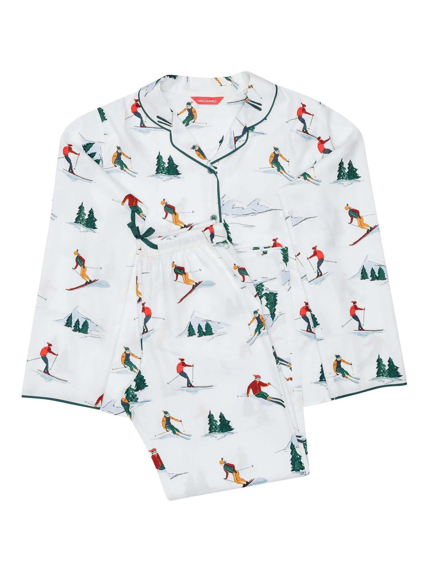 Product image 4 of 4, which shows Cyberjammies Whistler White Ski Print Unisex Pyjama Set, White, 10-11 years