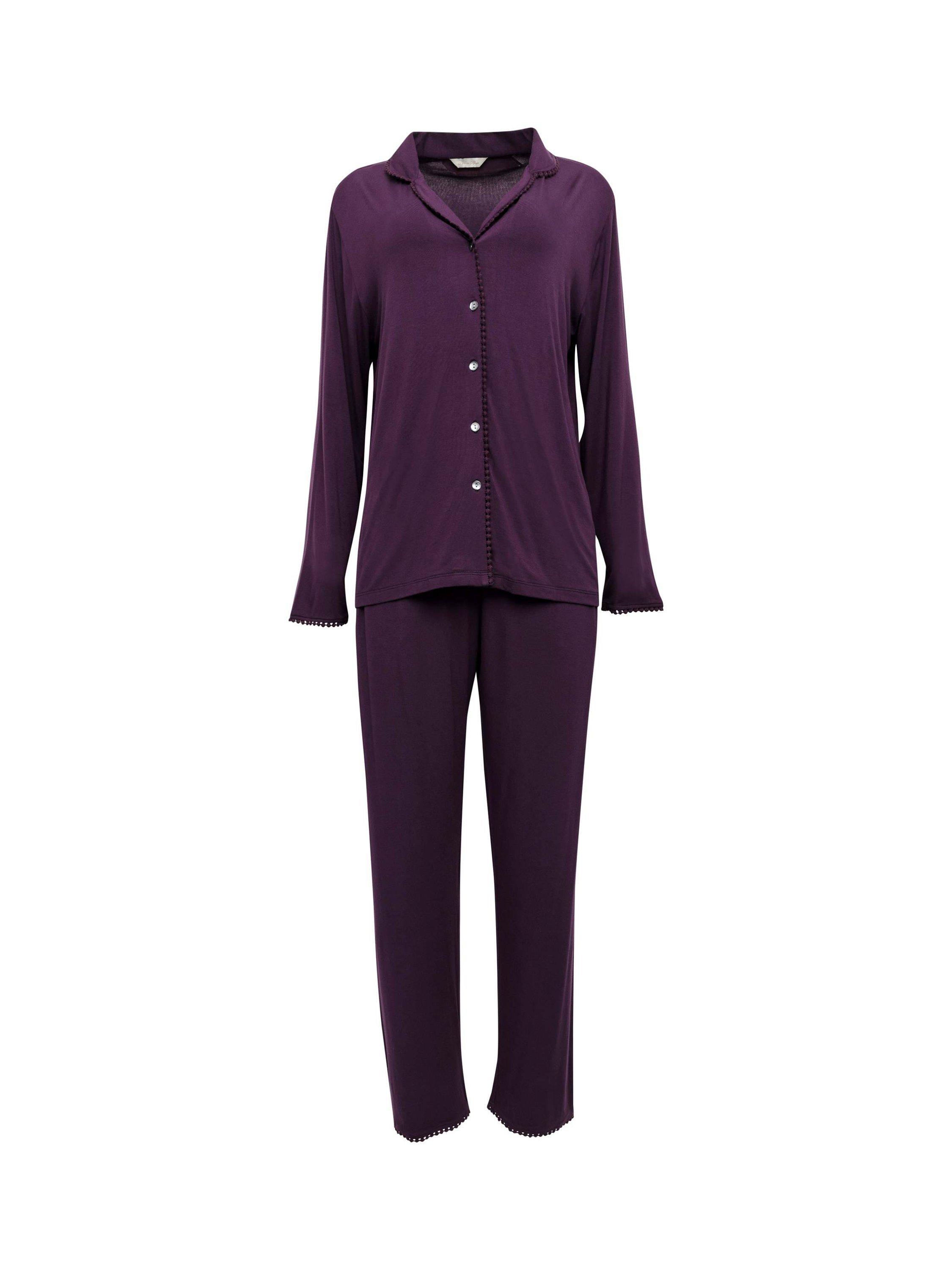 Cyberjammies Mary Jersey Knit Long Sleeve Pyjama Set, Berry, 8