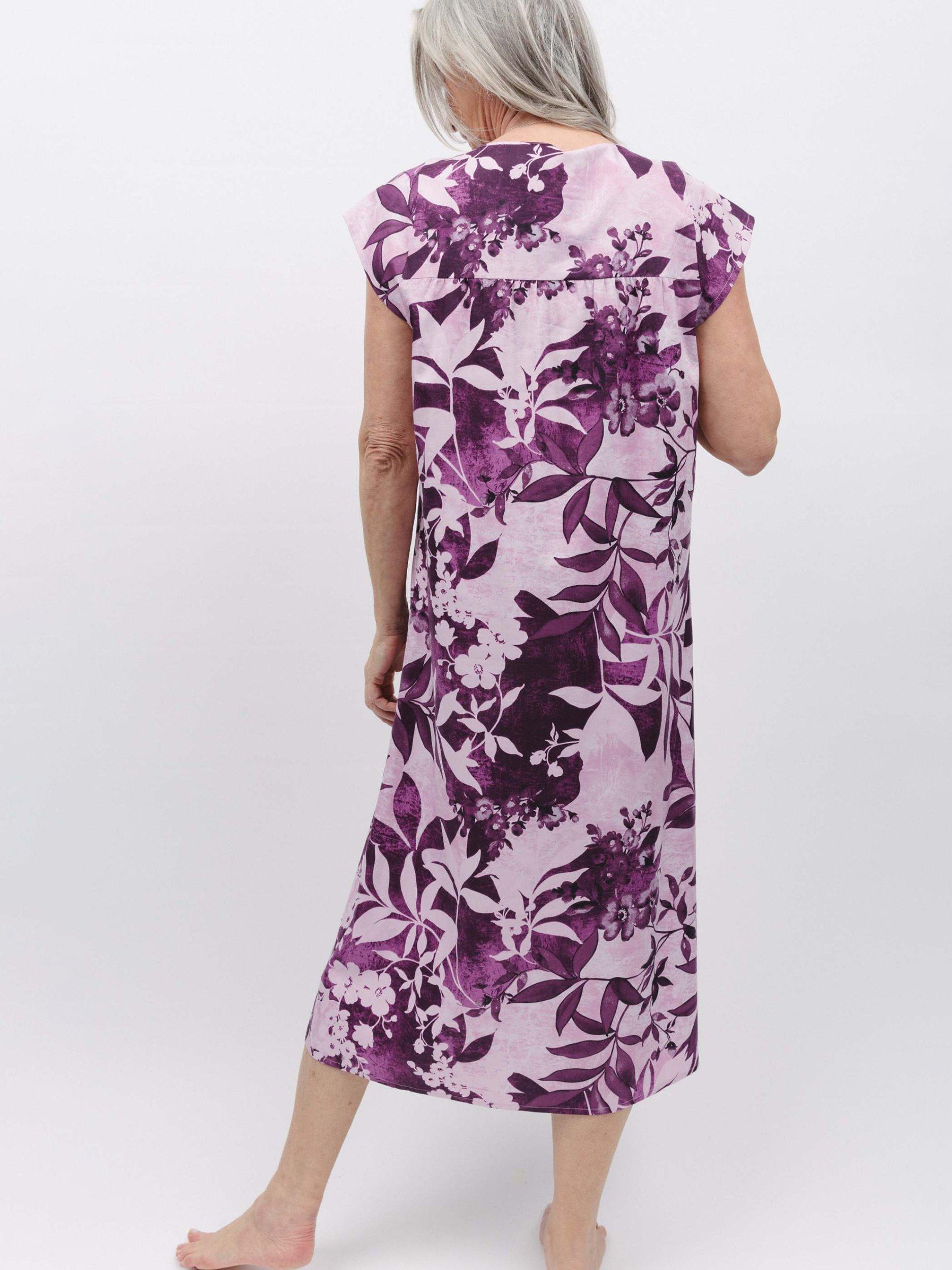 Product image 3 of 3, which shows Cyberjammies Mary Berry Floral Print Long Nightdress, Berry, 8
