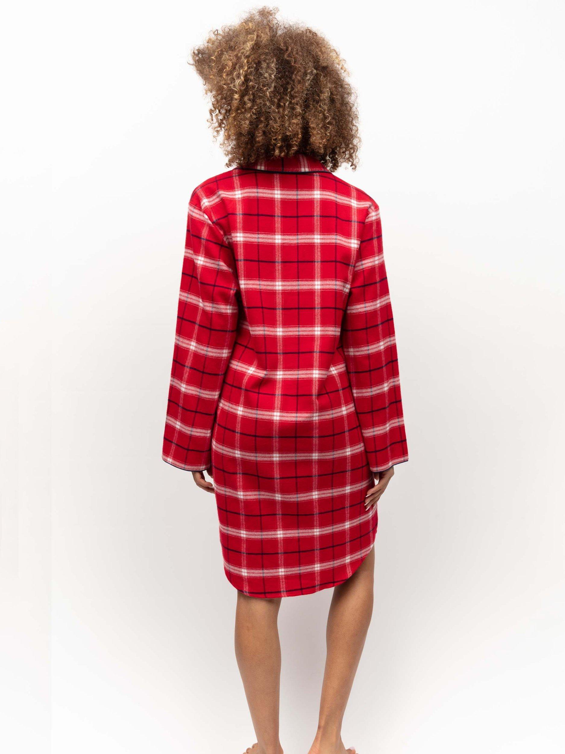 Product image 3 of 4, which shows Cyberjammies Noel Red Check Nightshirt, Red, 12