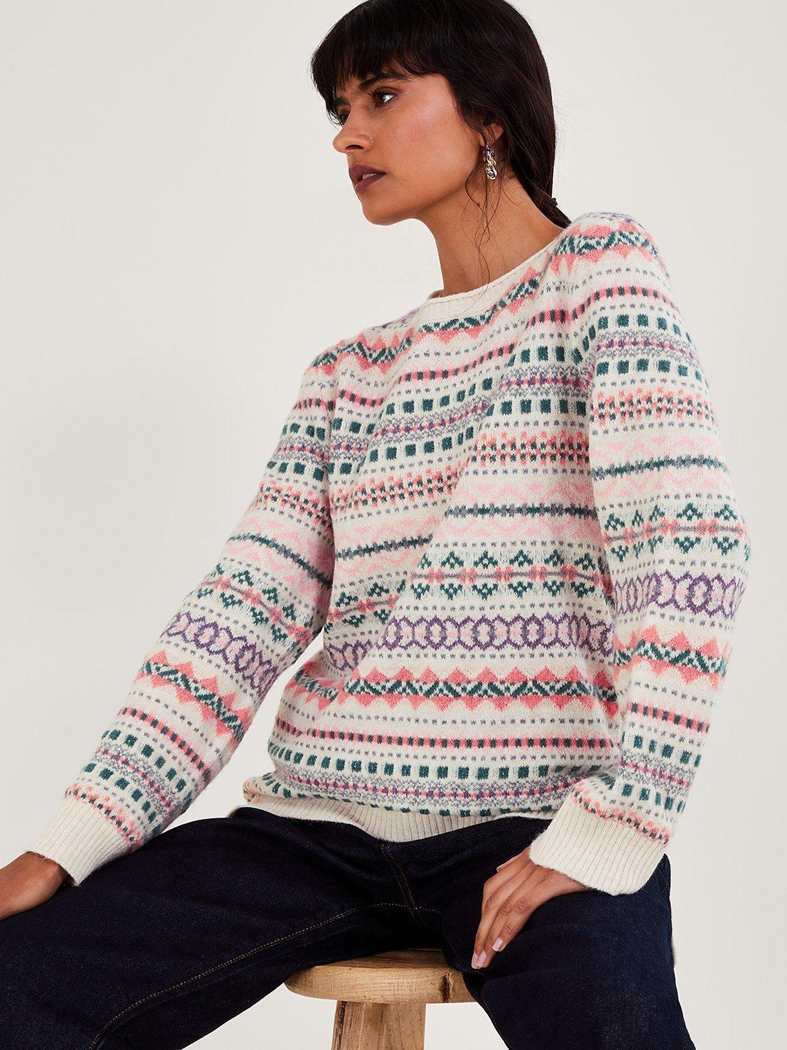 Monsoon Fairisle Jumper, Ivory