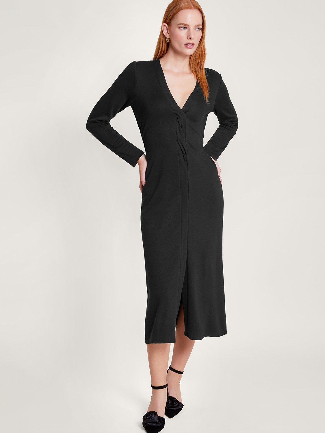 Monsoon Paula Midi Ponte Dress, Black