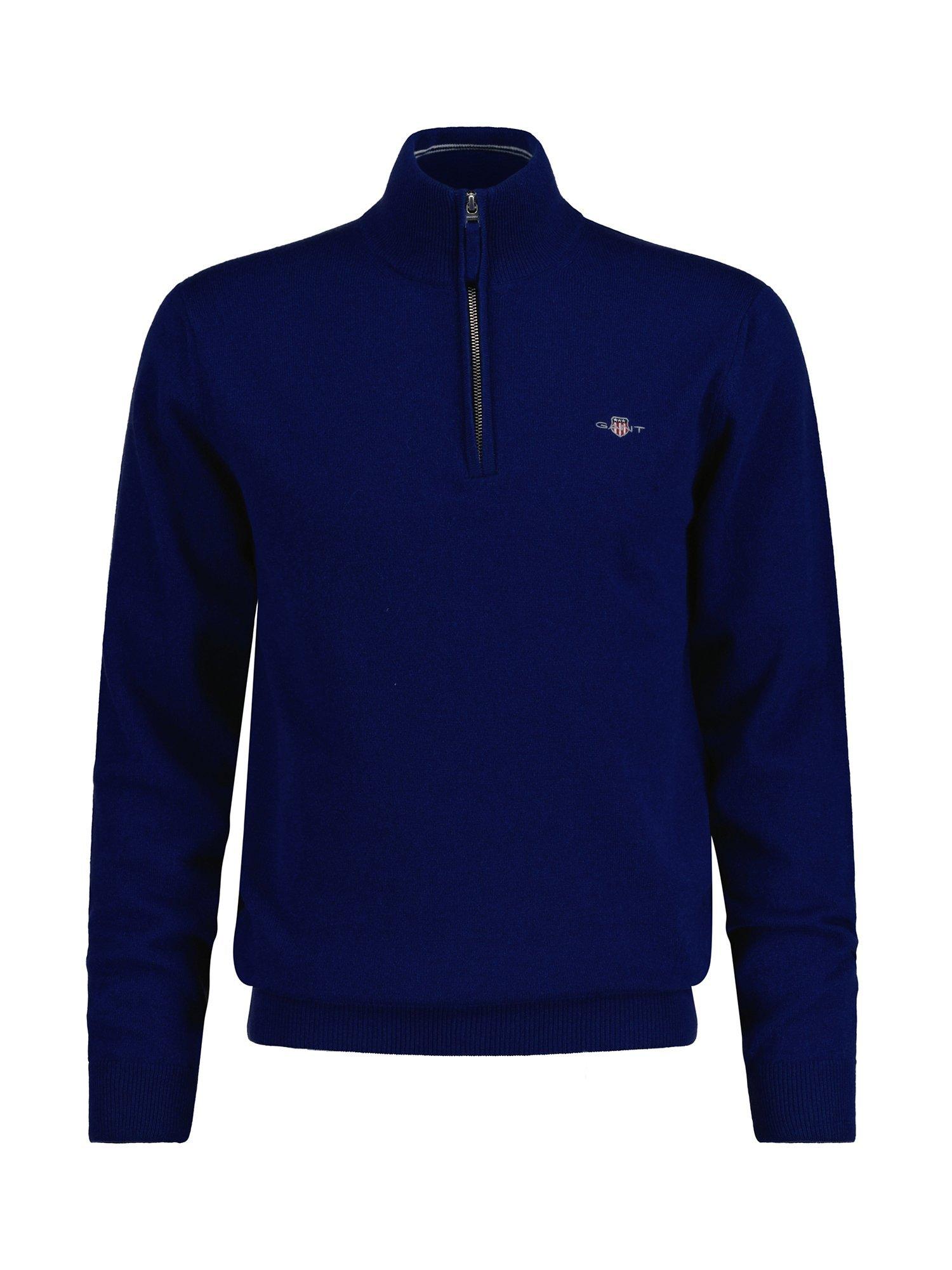 GANT Half Zip Wool Jumper, Blue