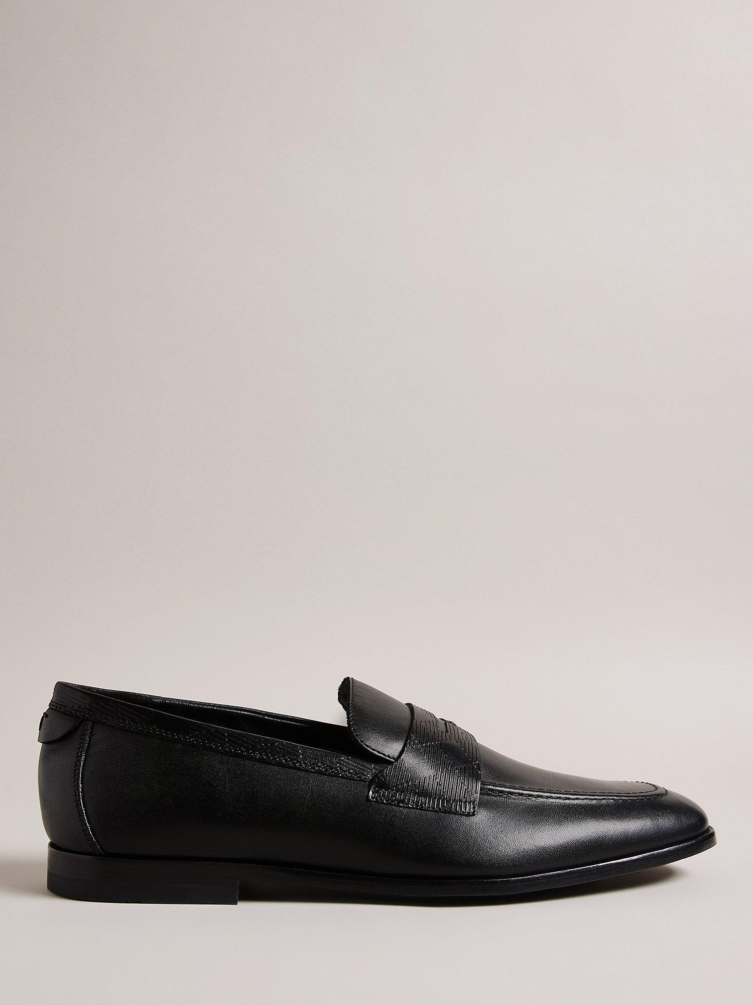 Ted Baker Adlerrc Debossed Leather Saddle Loafers, Black