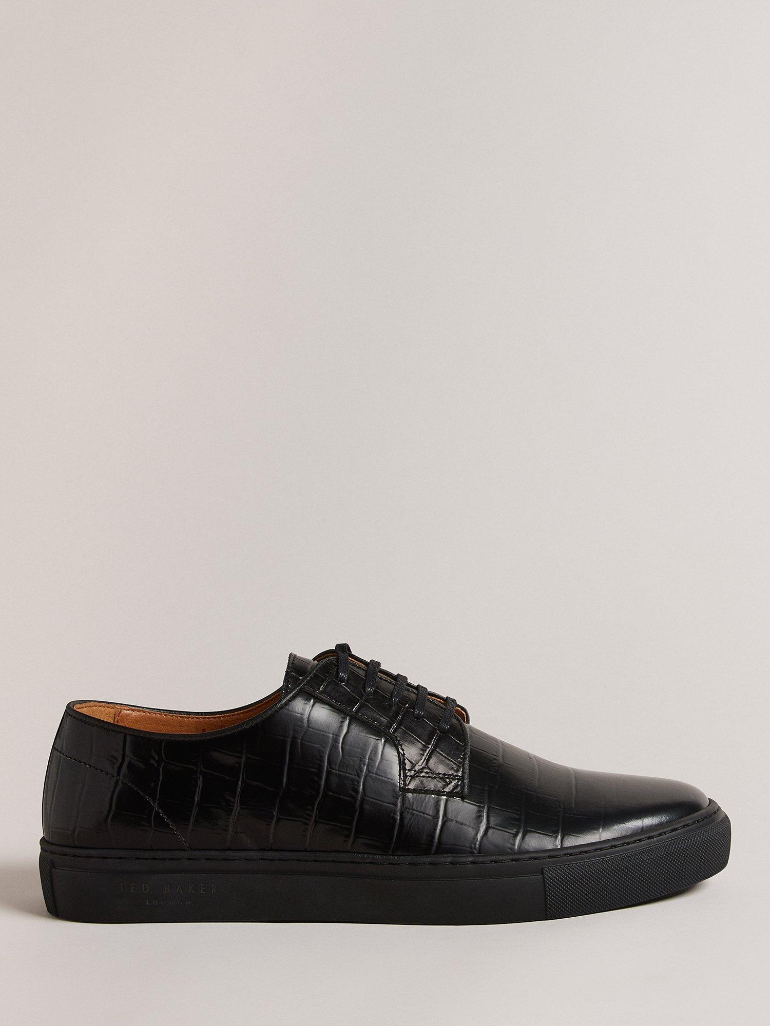 Ted Baker Kantenc Leather Croc Texture Hybrid Shoes, Black
