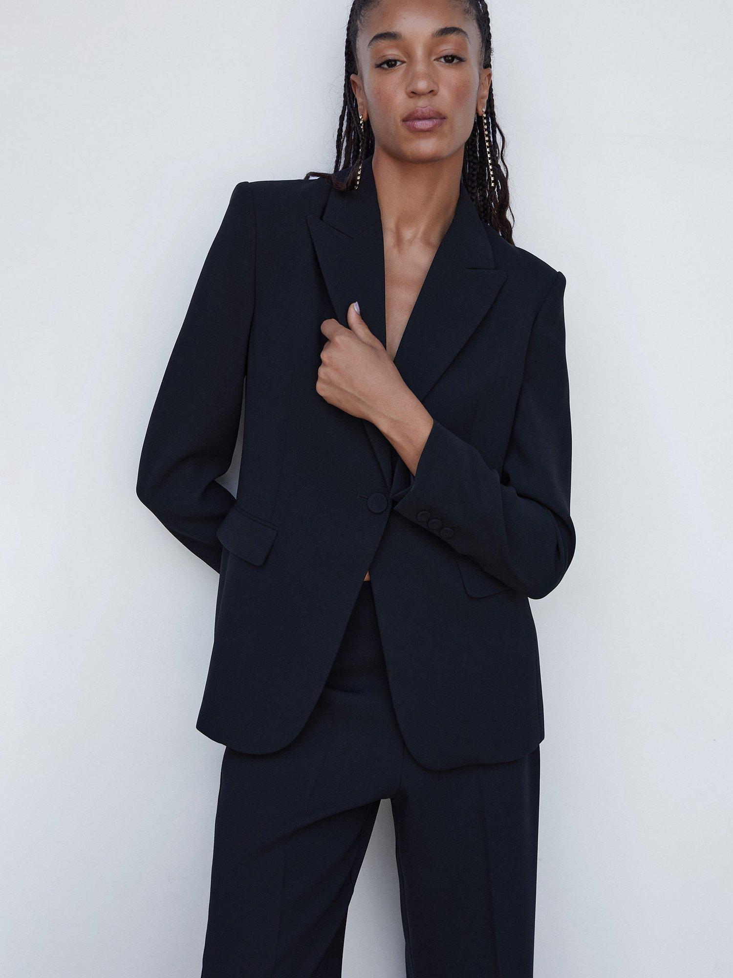Mango Iguana Plain Blazer, Black