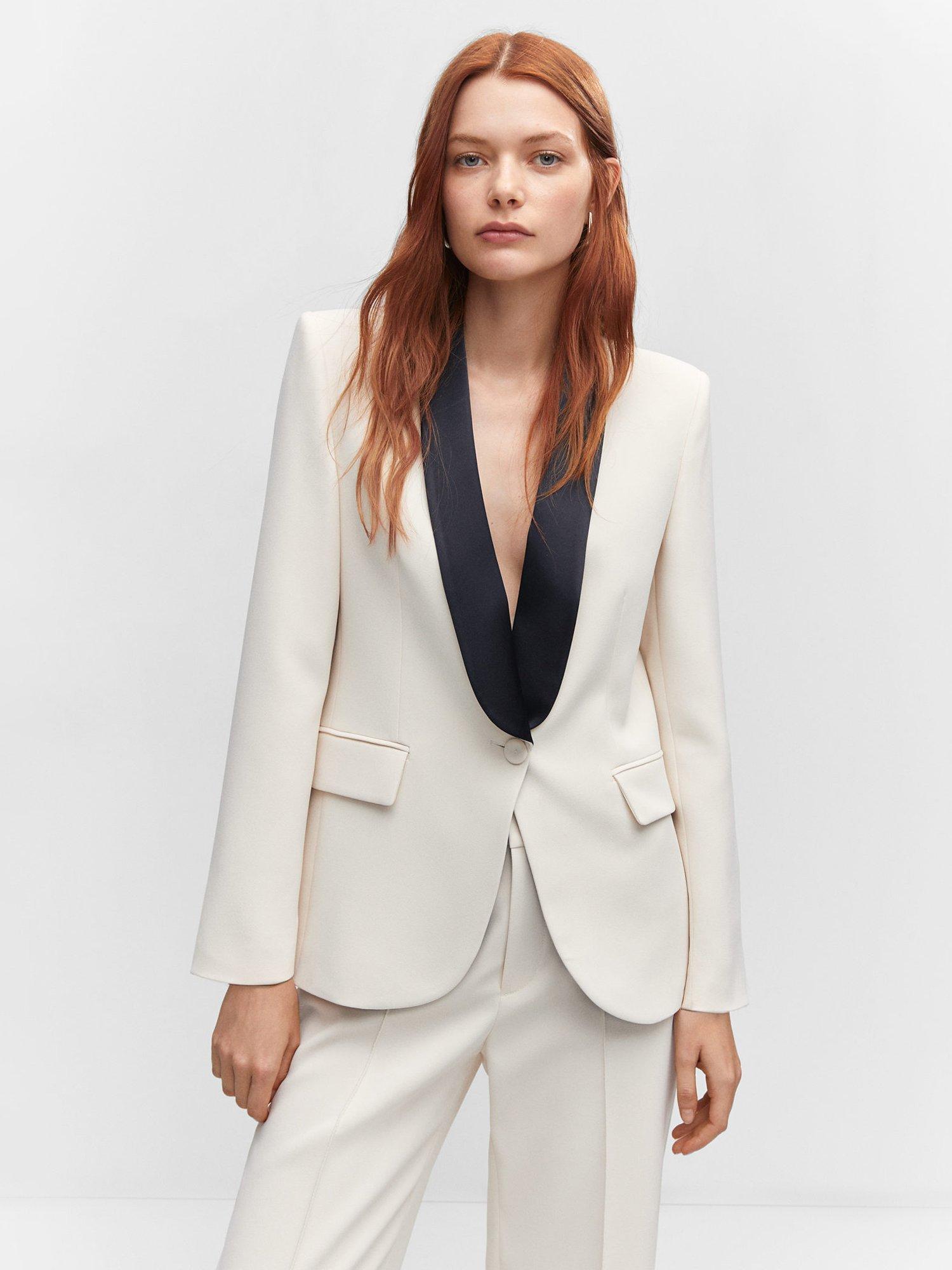 Mango Smoking Blazer, White