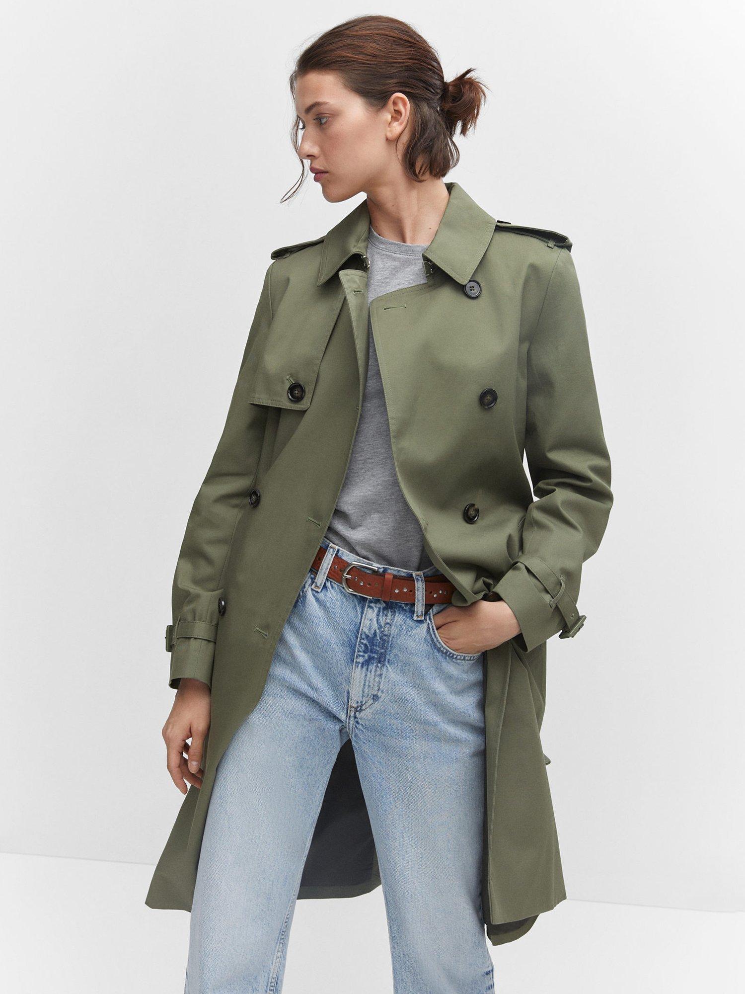 Mango Polana Trench Coat, Khaki