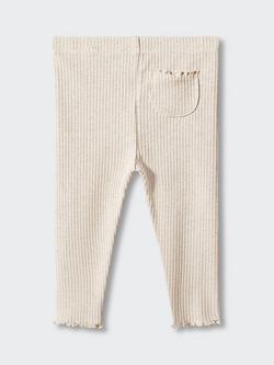 Mango Kids' Carla Rib Leggings - view 2, Lt Pastel Brown
